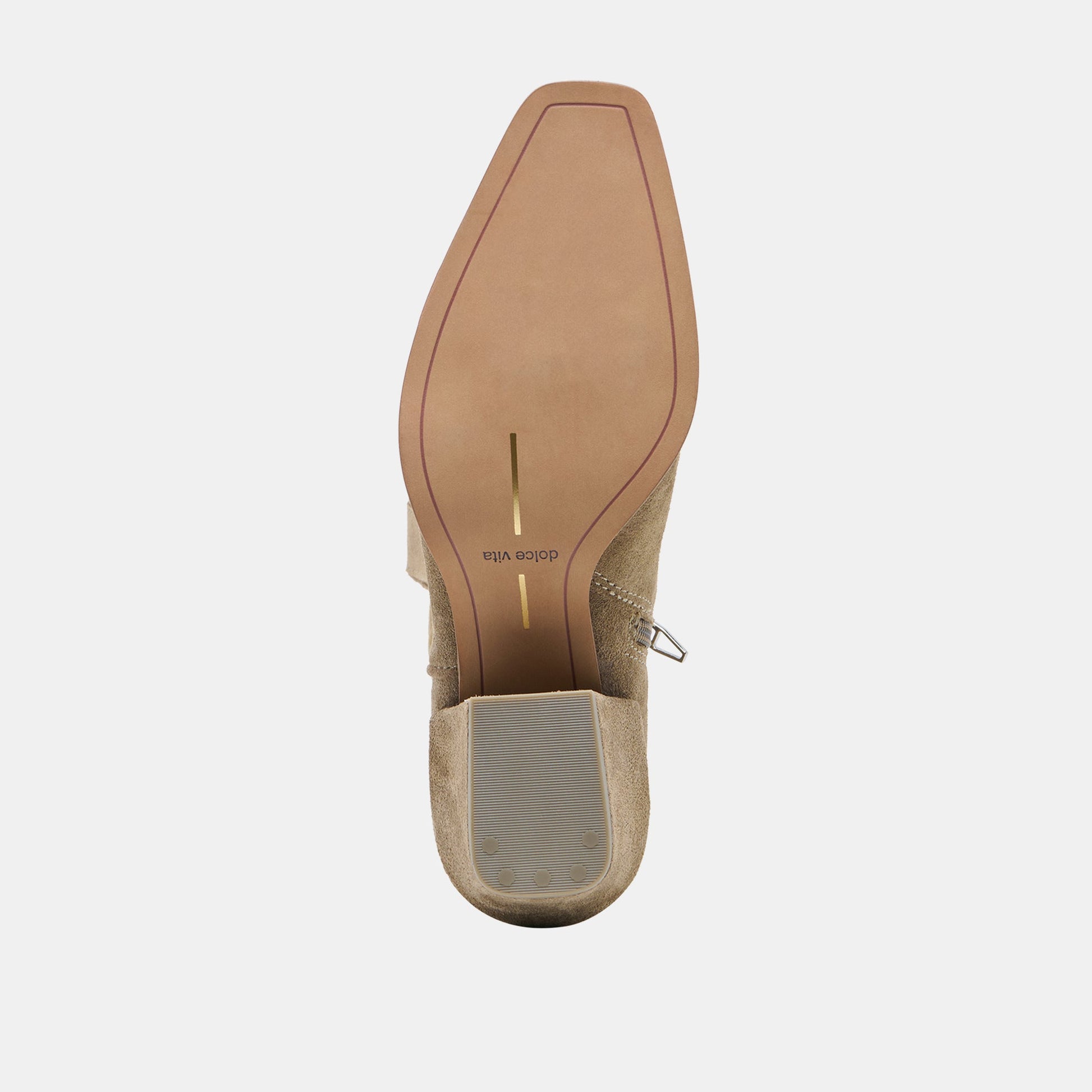 Dolce Vita LUNI Taupe Suede Knee-High Pointed Toe Western Boots