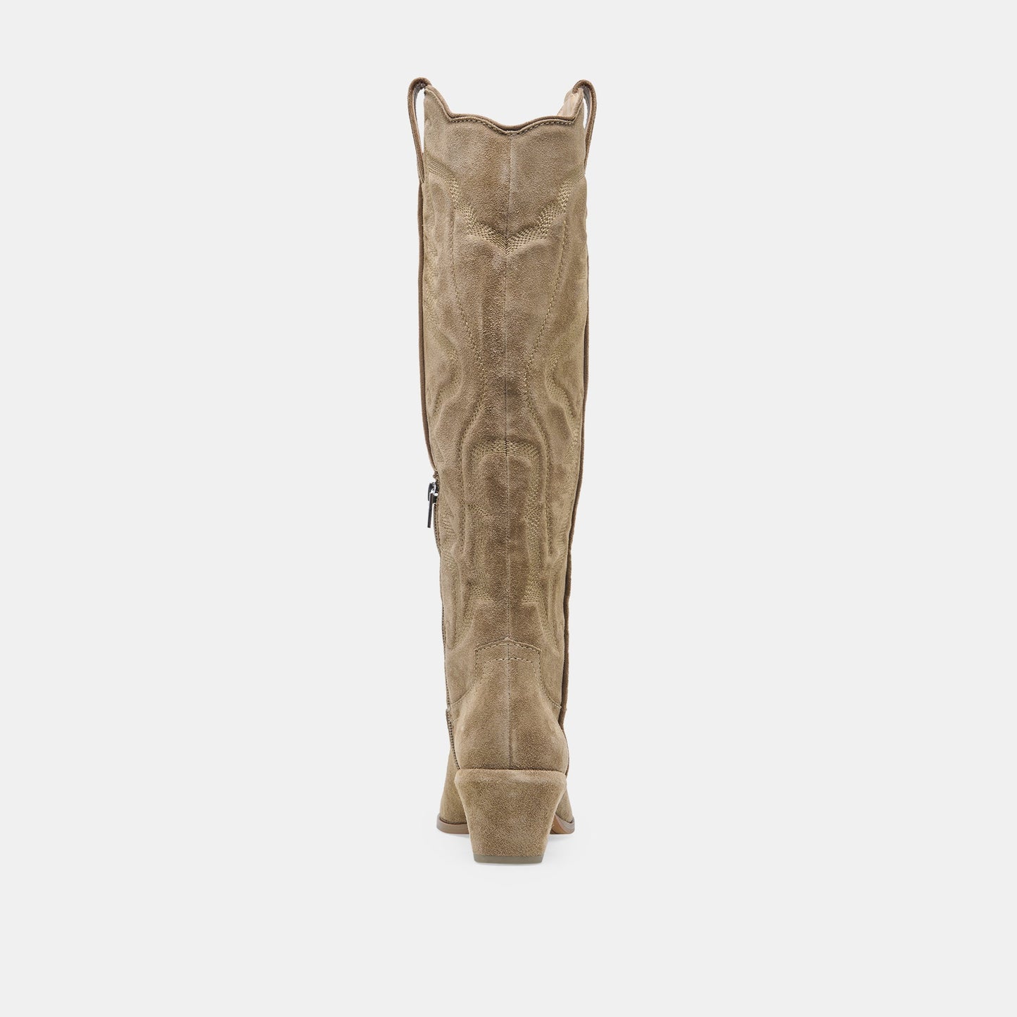 Dolce Vita LUNI Taupe Suede Knee-High Pointed Toe Western Boots