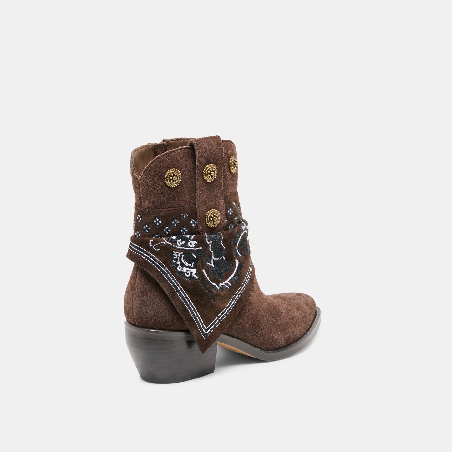 Dolce Vita MEKALA Dk Brown Suede Pointed-Toe Ankle Western Boots