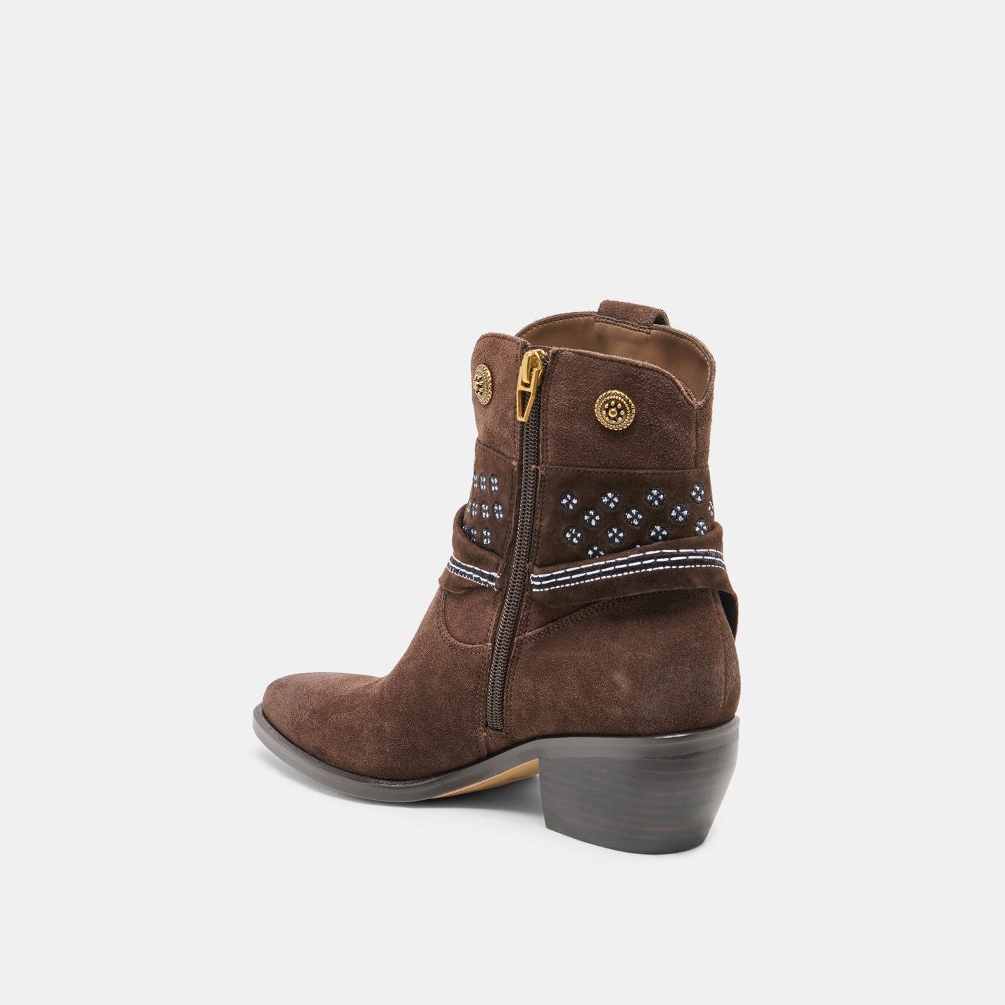 Dolce Vita MEKALA Dk Brown Suede Pointed-Toe Ankle Western Boots