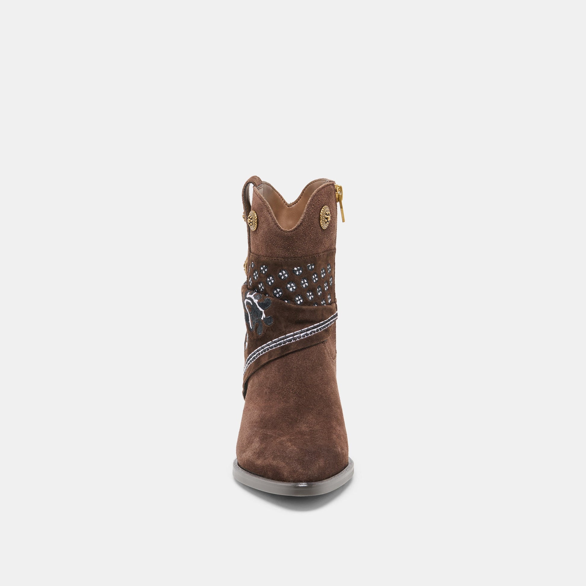 Dolce Vita MEKALA Dk Brown Suede Pointed-Toe Ankle Western Boots