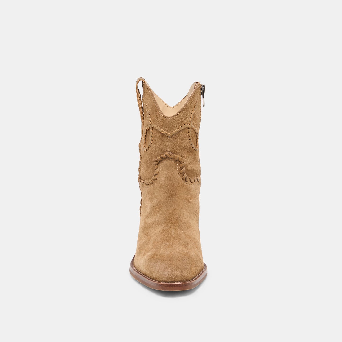 Dolce Vita RUDO Lt Brown Suede Western Pointed-Toe Ankle Boots