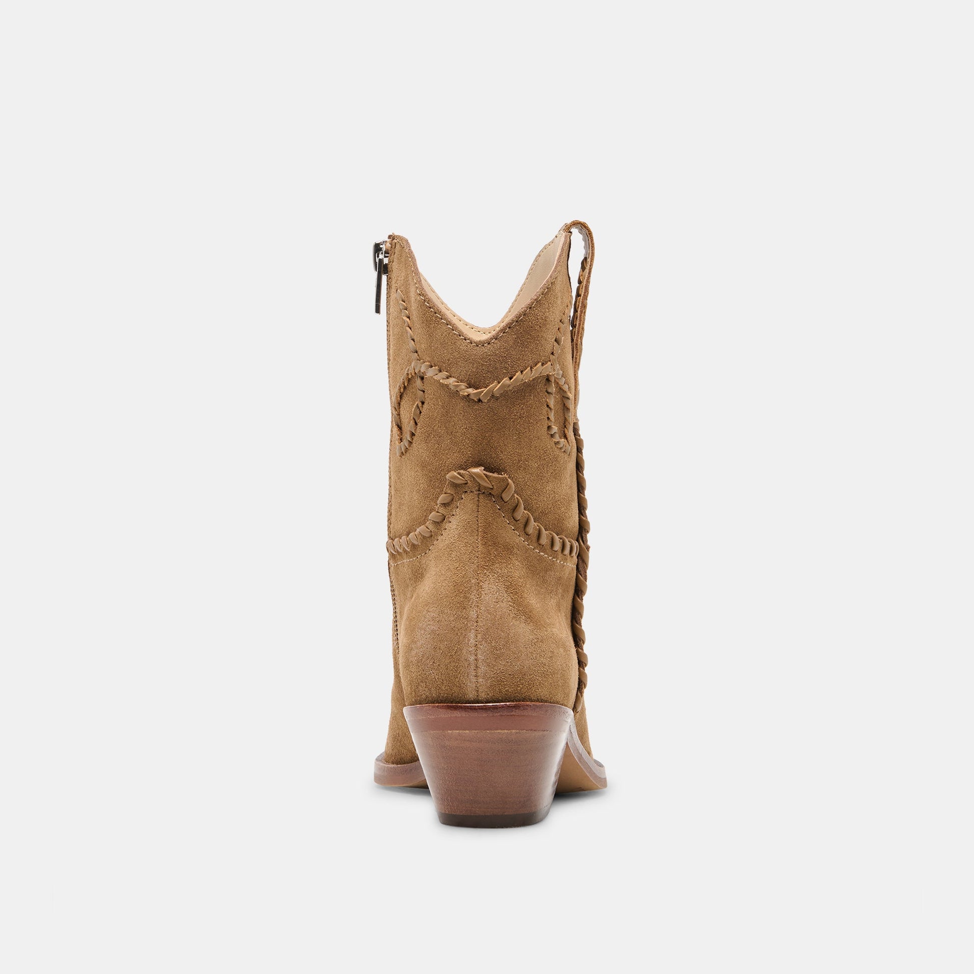 Dolce Vita RUDO Lt Brown Suede Western Pointed-Toe Ankle Boots