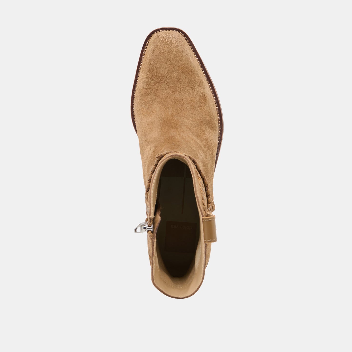 Dolce Vita RUDO Lt Brown Suede Western Pointed-Toe Ankle Boots
