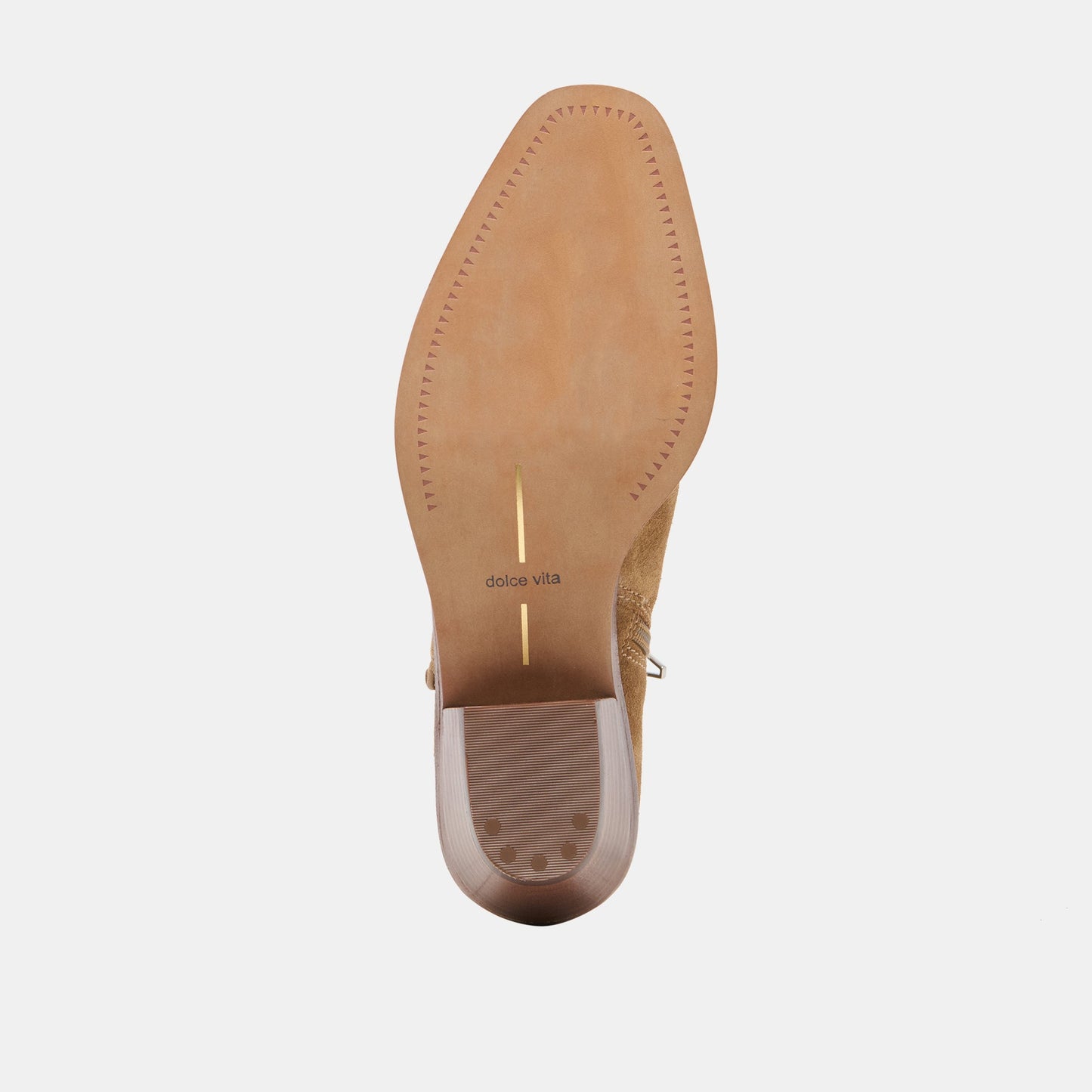 Dolce Vita RUDO Lt Brown Suede Western Pointed-Toe Ankle Boots