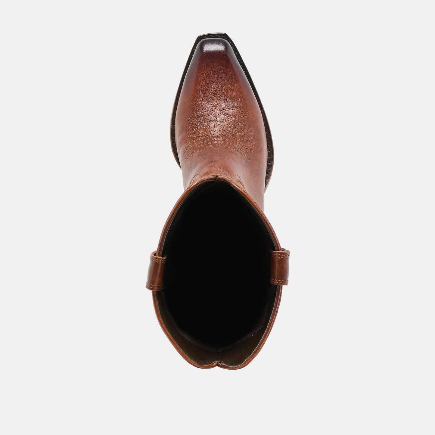 Dolce Vita VIGLA Chestnut Leather Pointed-Toe Western Boots