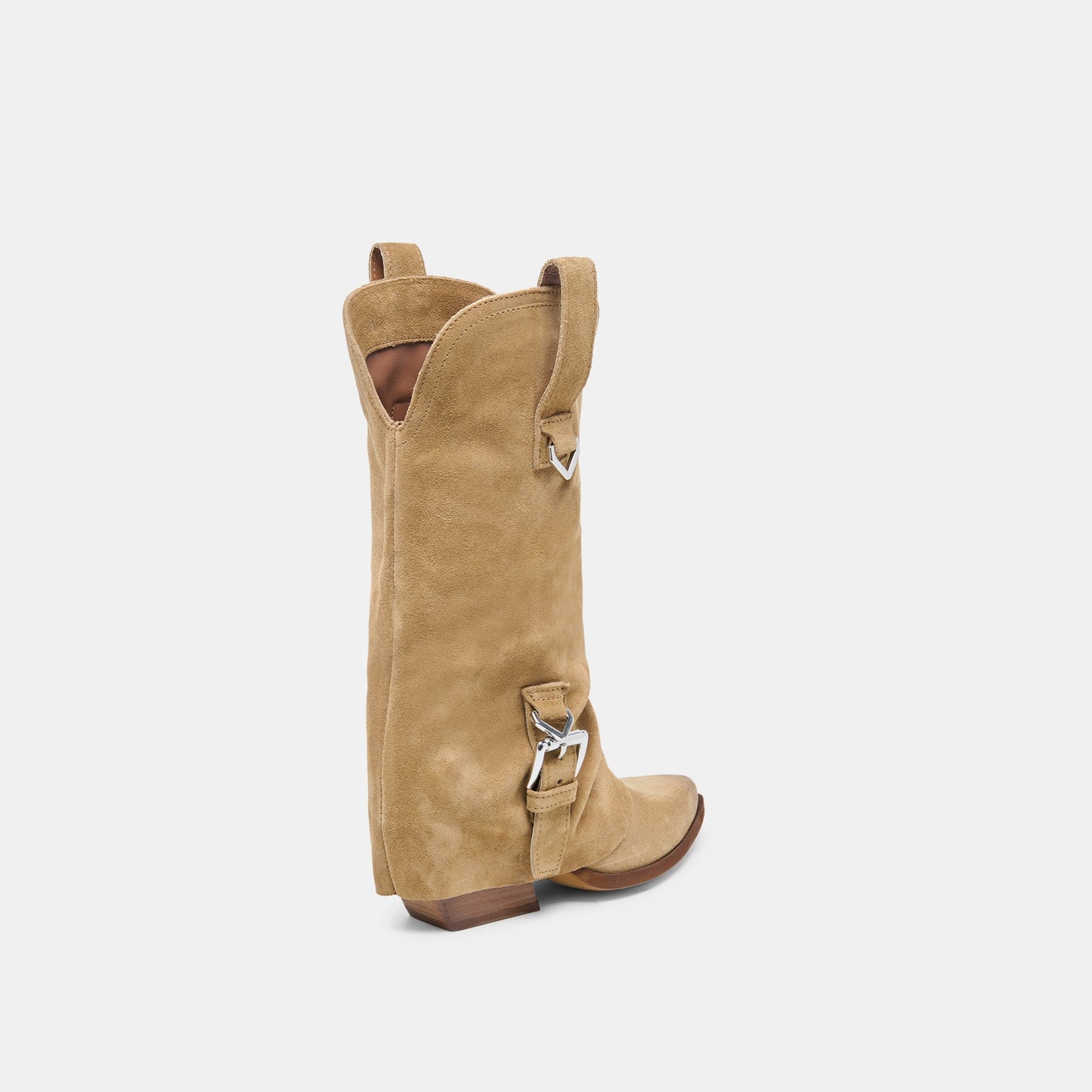 Dolce Vita ROGUE Camel Suede Mid-Calf Western Slouch Boots