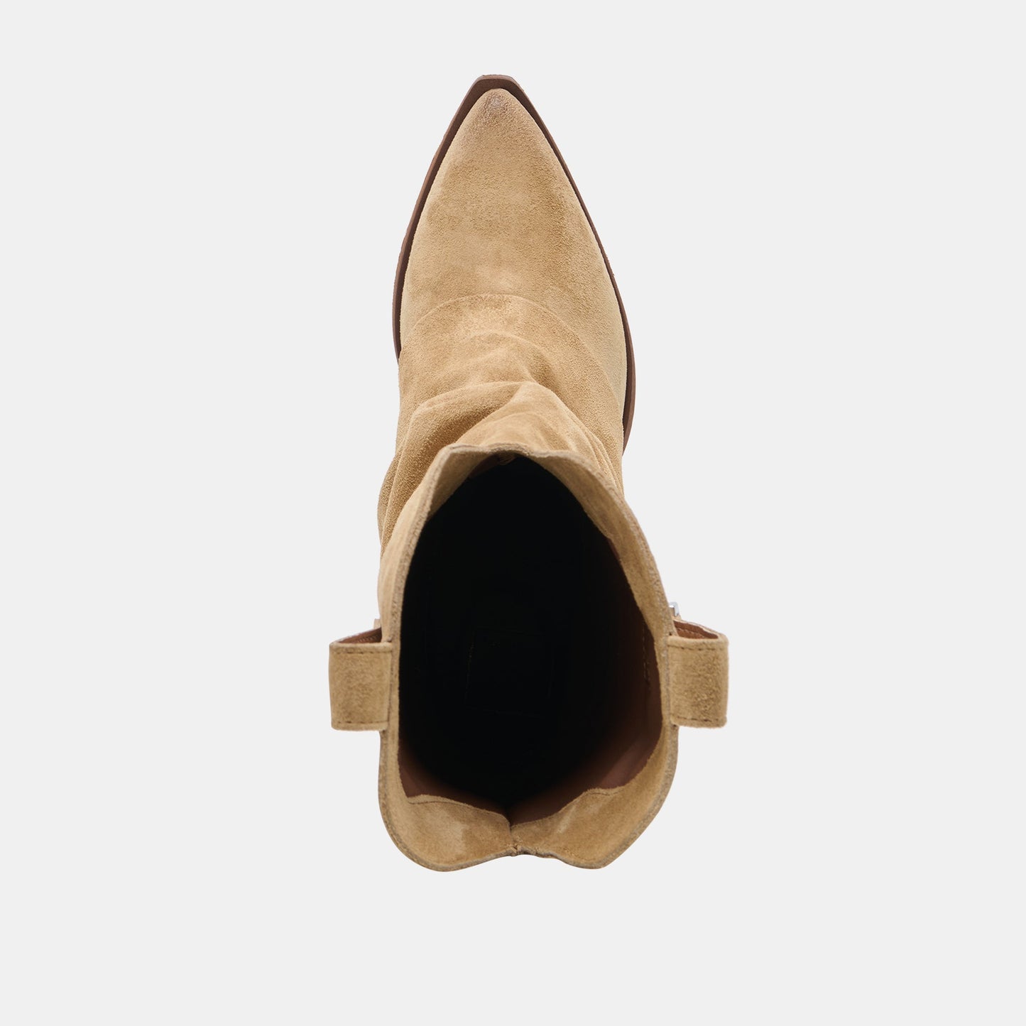 Dolce Vita ROGUE Camel Suede Mid-Calf Western Slouch Boots