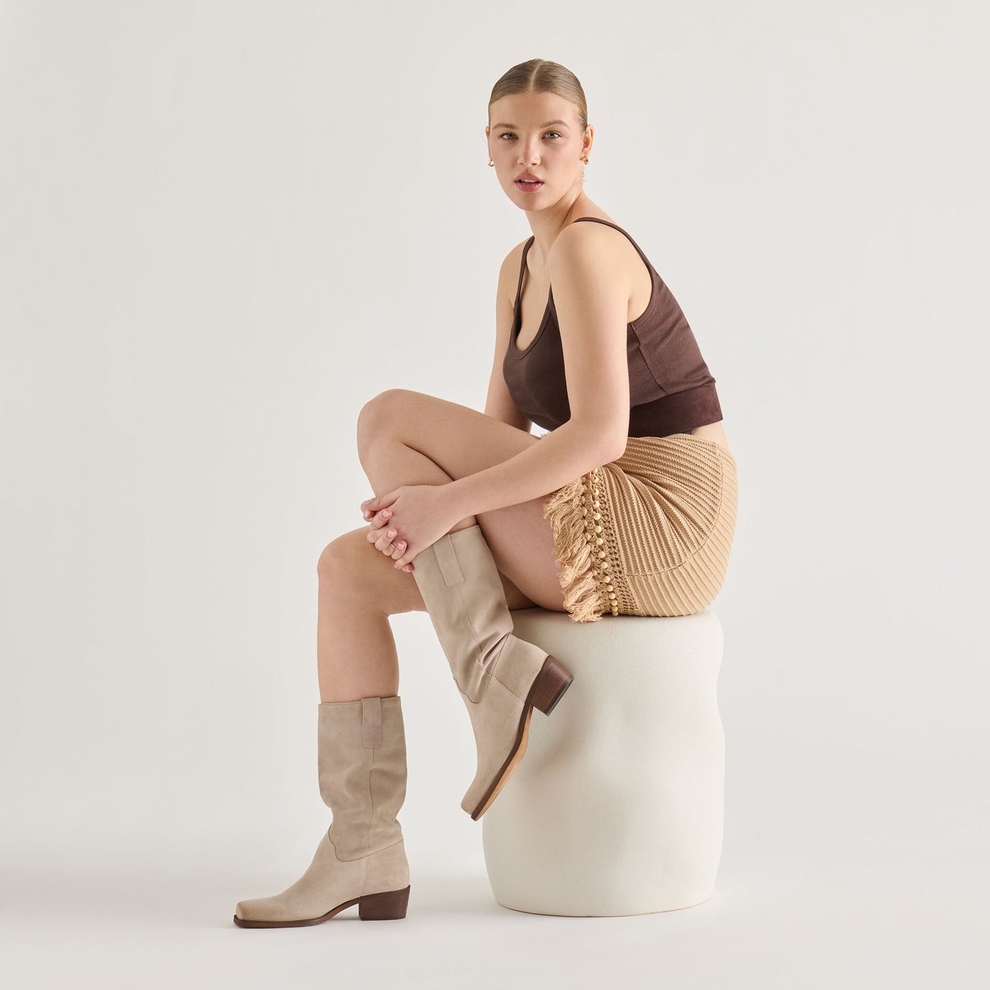 Dolce Vita Romie Lt Taupe Suede Boots