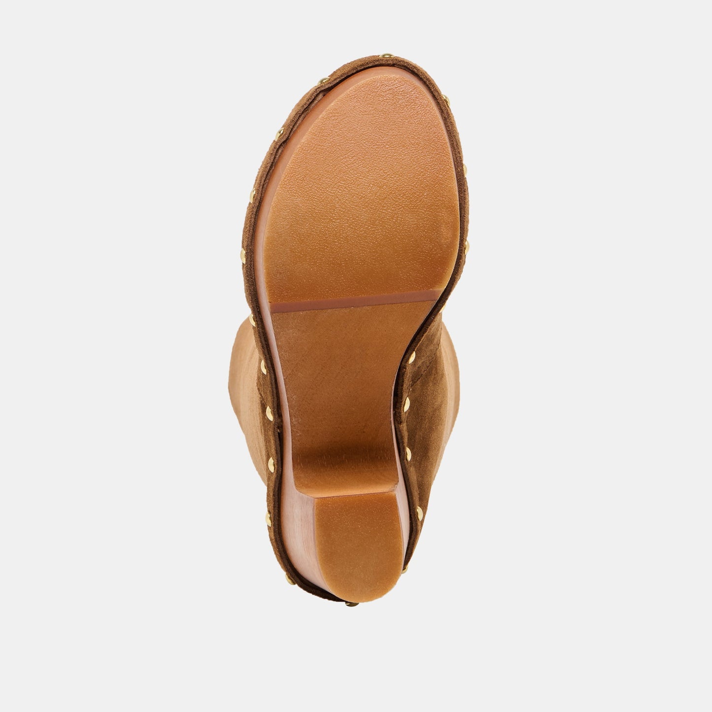 Dolce Vita JENNY Chestnut Suede Knee-High Platform Wood Sole Boots