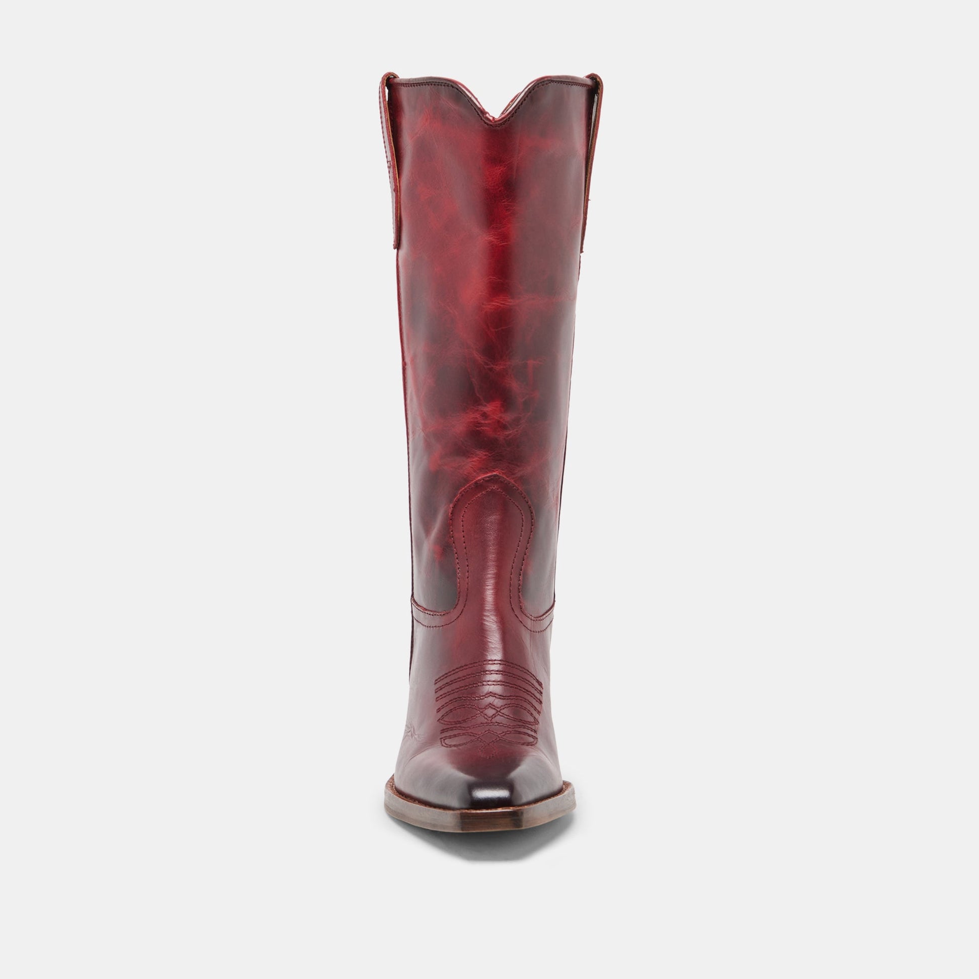 Dolce Vita VIGLA Garnet Leather Pointed-Toe Western Boots