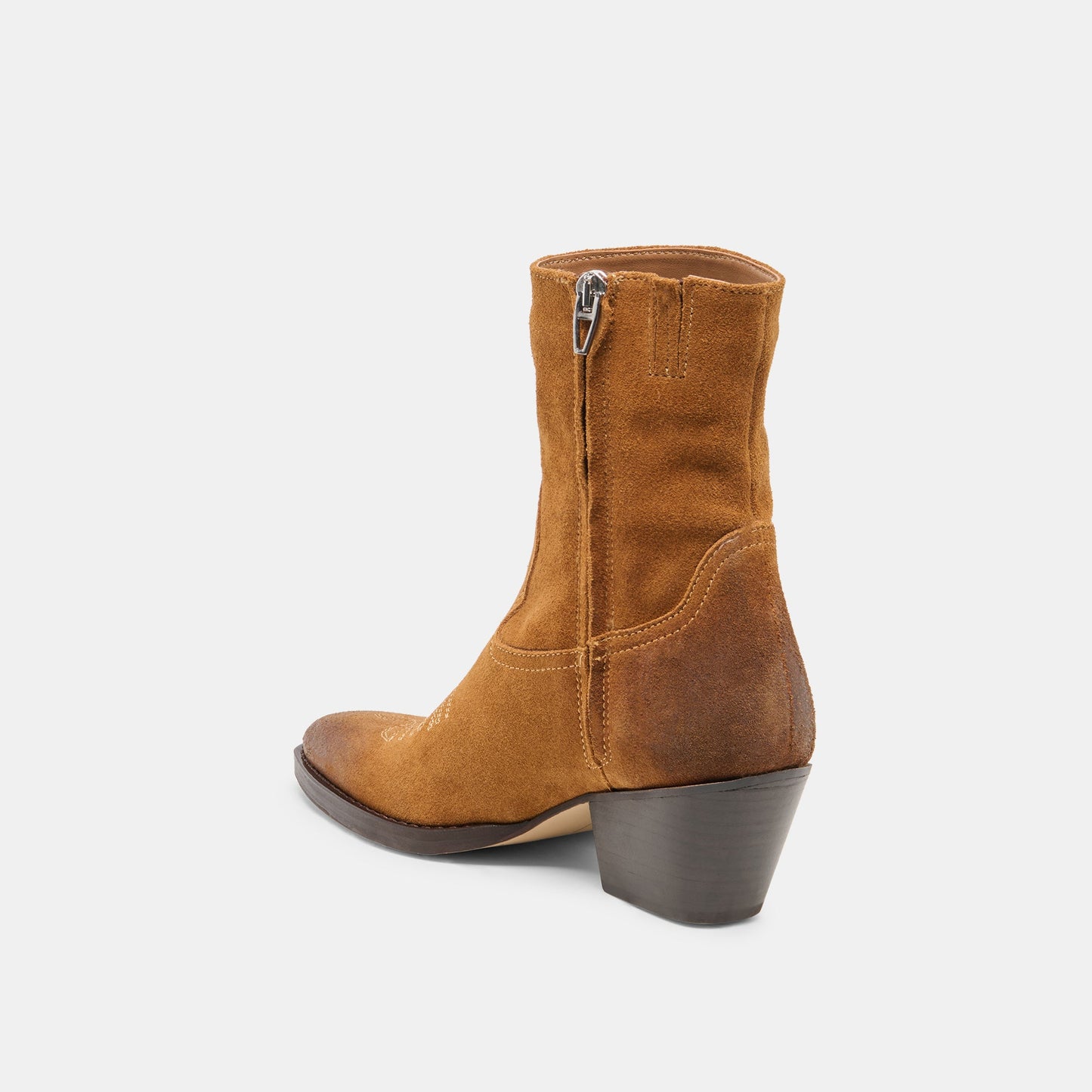 Dolce Vita KLYDE Cognac Suede Block Heel Ankle Boots