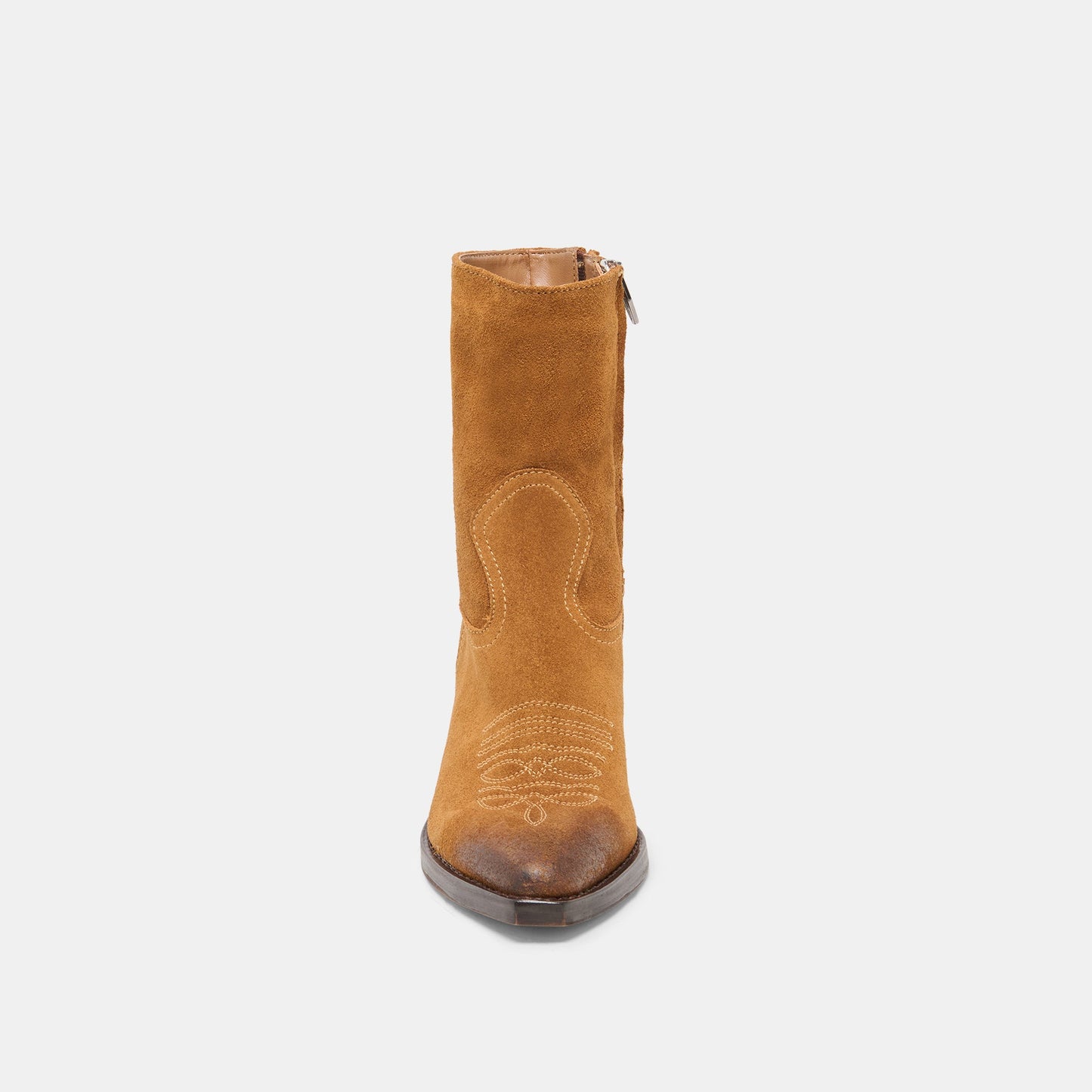 Dolce Vita KLYDE Cognac Suede Block Heel Ankle Boots