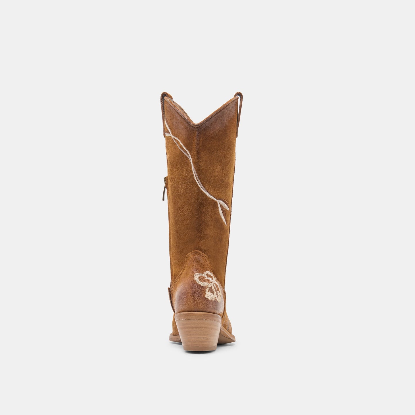 Dolce Vita BRANDO Tan Suede Embroidered Pointed-Toe Western Boots