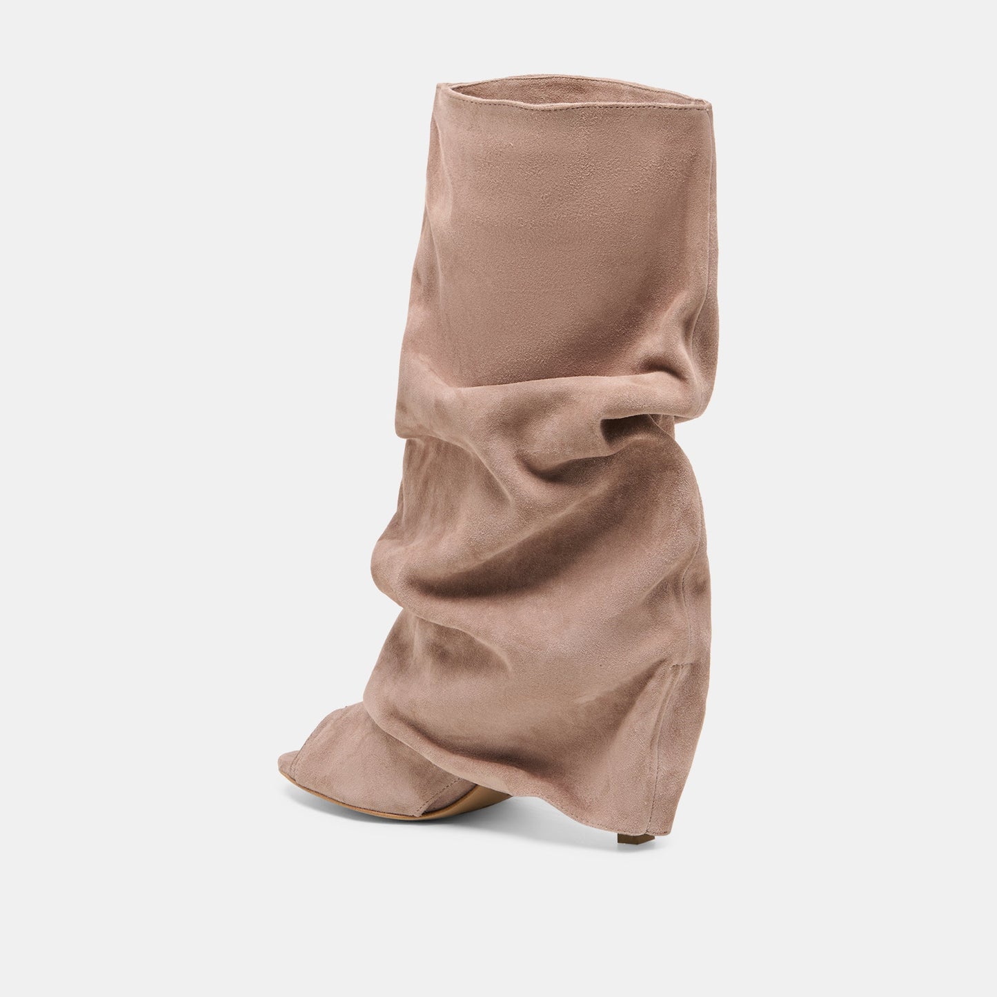 Dolce Vita CLYFF Taupe Suede Slouch Foldover Open-Toe Boots