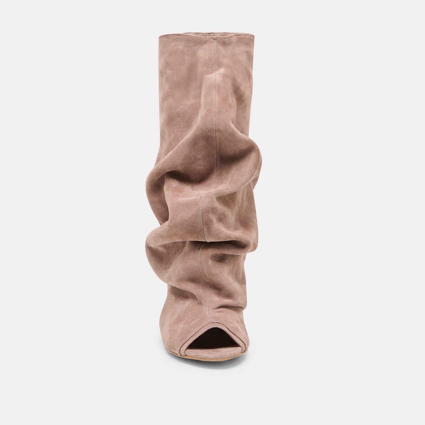 Dolce Vita CLYFF Taupe Suede Slouch Foldover Open-Toe Boots