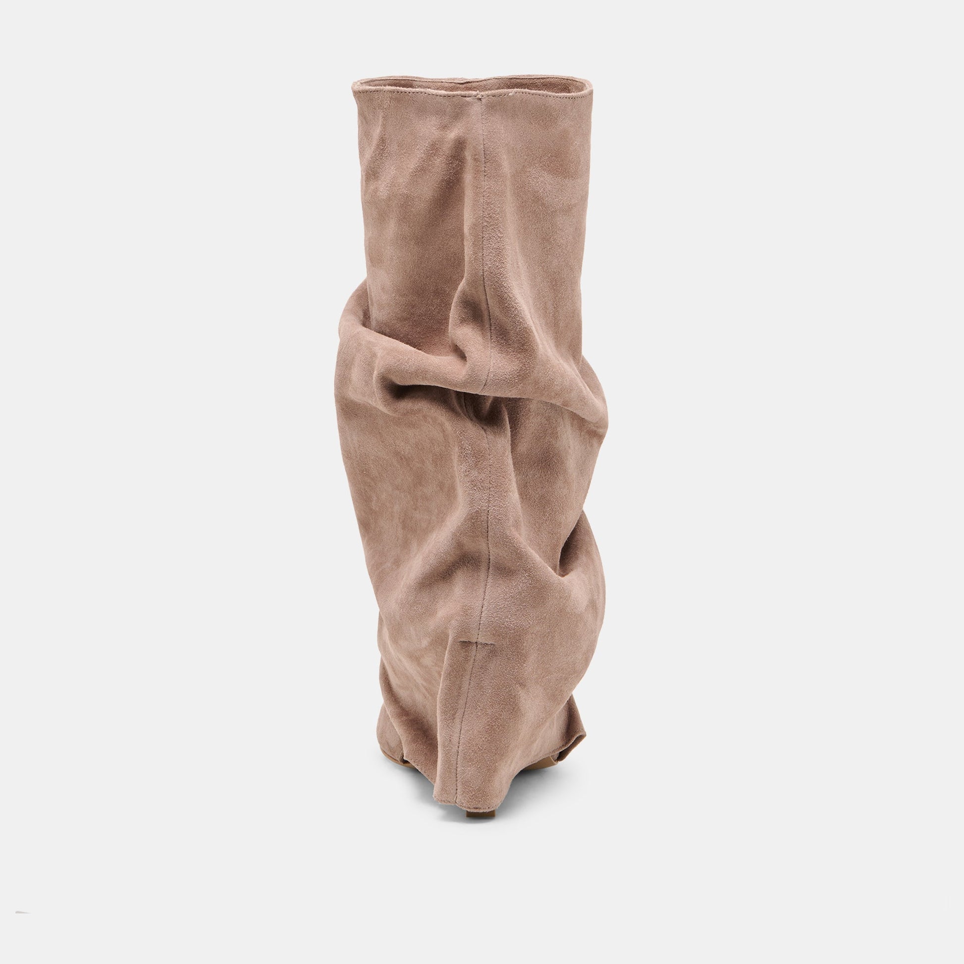 Dolce Vita CLYFF Taupe Suede Slouch Foldover Open-Toe Boots