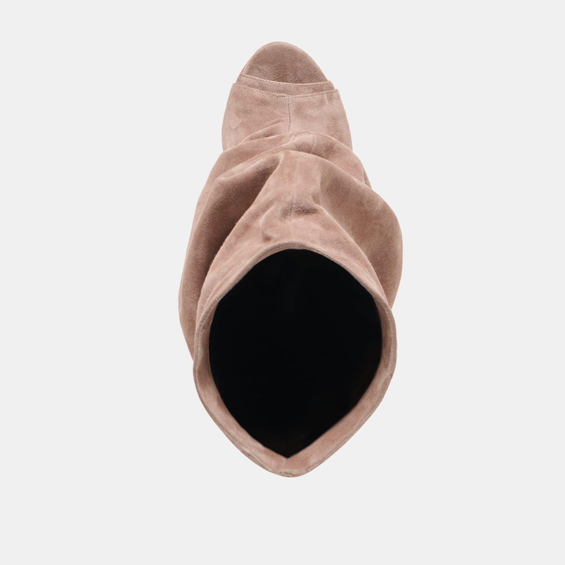 Dolce Vita CLYFF Taupe Suede Slouch Foldover Open-Toe Boots