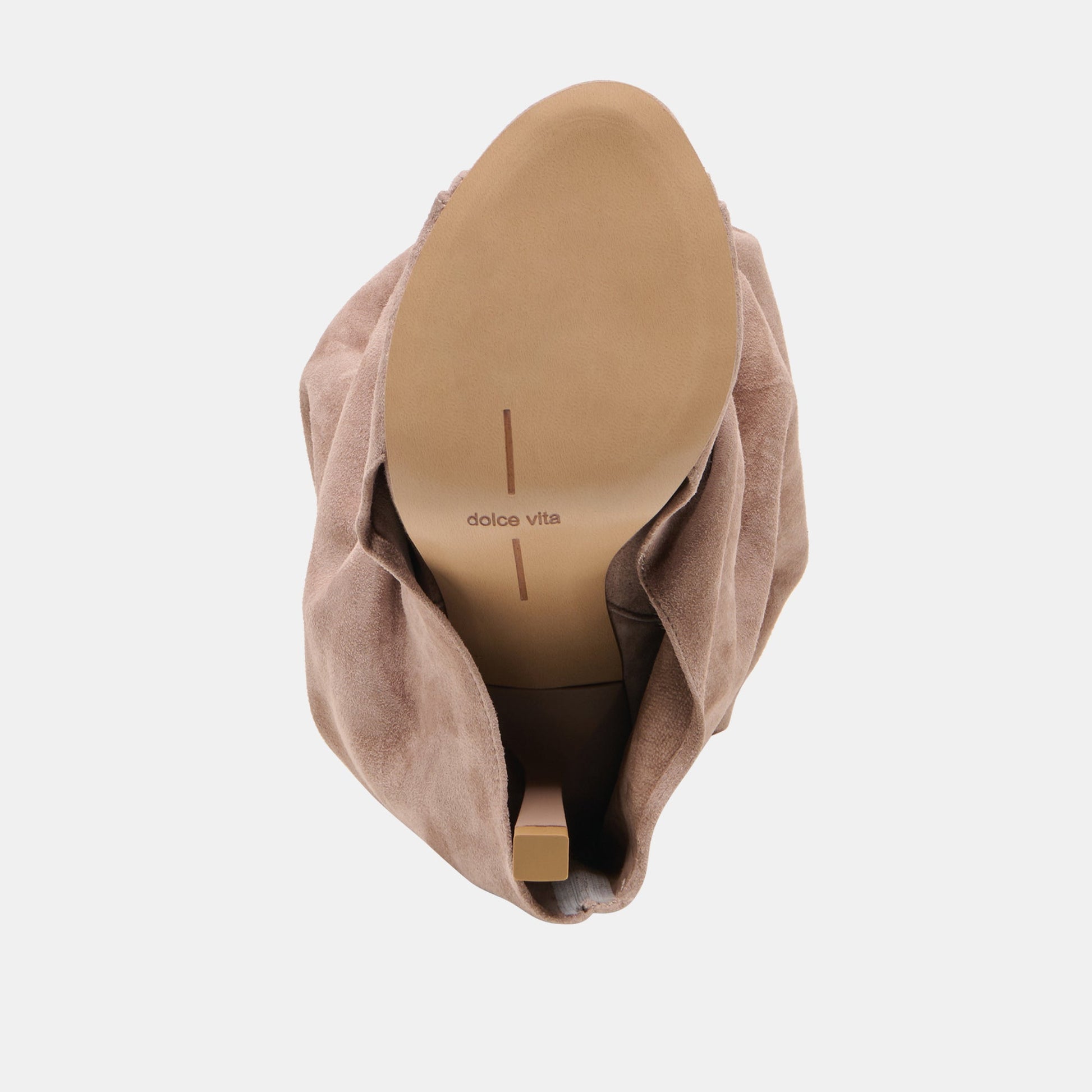 Dolce Vita CLYFF Taupe Suede Slouch Foldover Open-Toe Boots