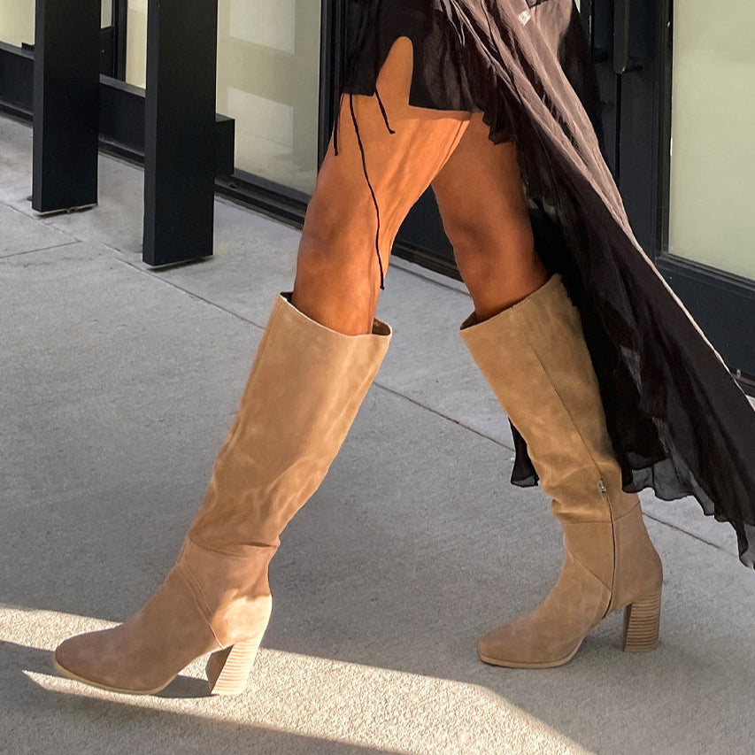 Dolce Vita FYNN Boots Truffle Suede | Knee-High Truffle Suede Boots
 – Dolce Vita