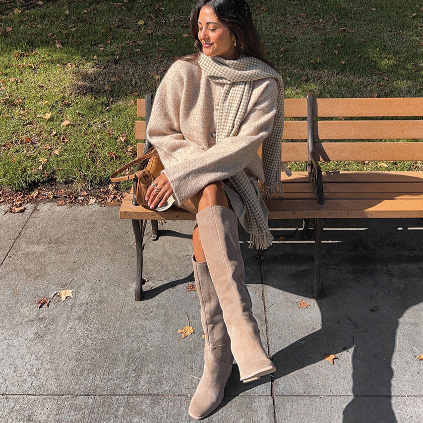 Dolce Vita FYNN Boots Truffle Suede | Knee-High Truffle Suede Boots
 – Dolce Vita