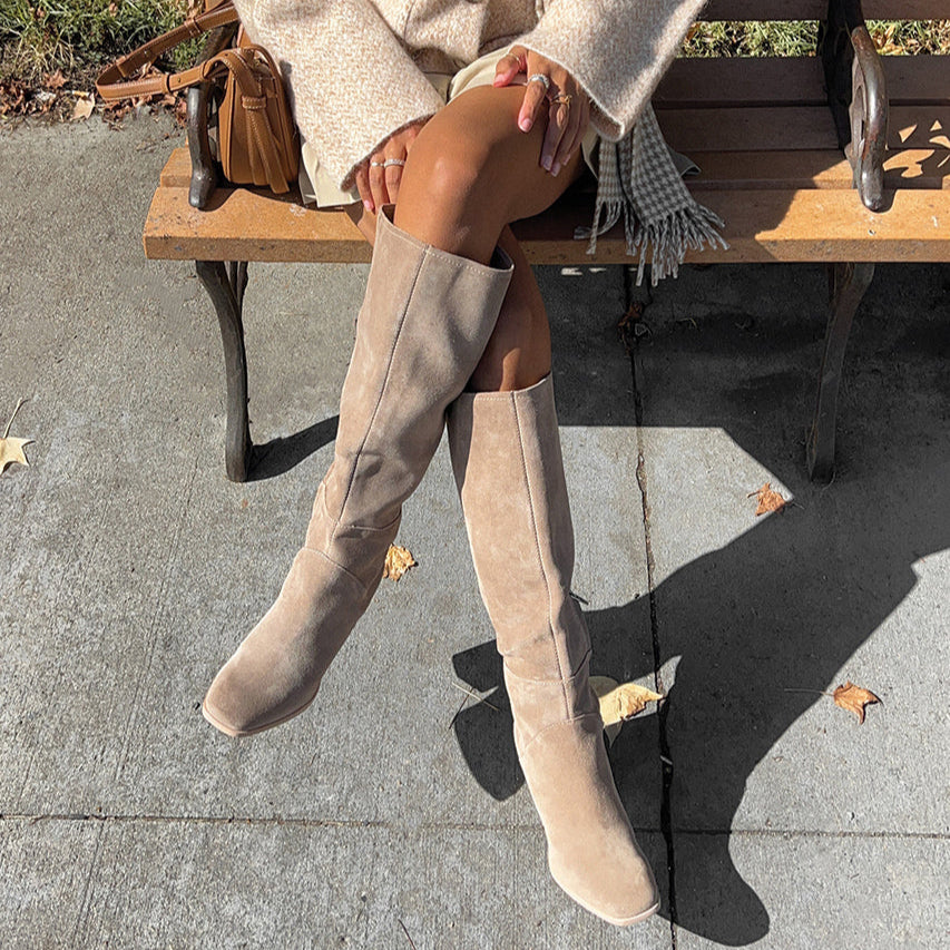 Dolce Vita FYNN Boots Truffle Suede | Knee-High Truffle Suede Boots
 – Dolce Vita