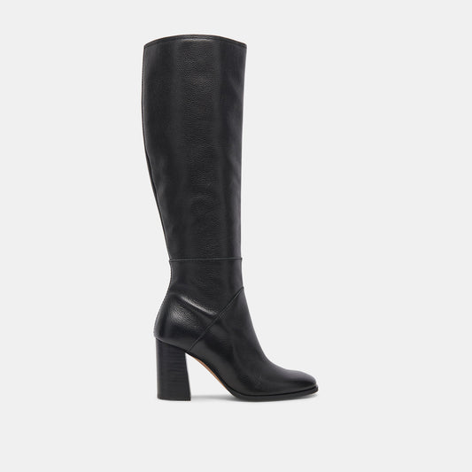 Dolce Vita FYNN Wide Calf Boots Onyx Leather | Women's Onyx Knee-High Boots
 – Dolce Vita