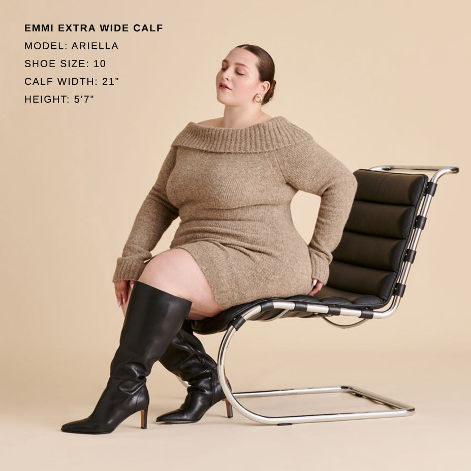 Dolce Vita Emmi Black Leather Extra Wide Calf Boots