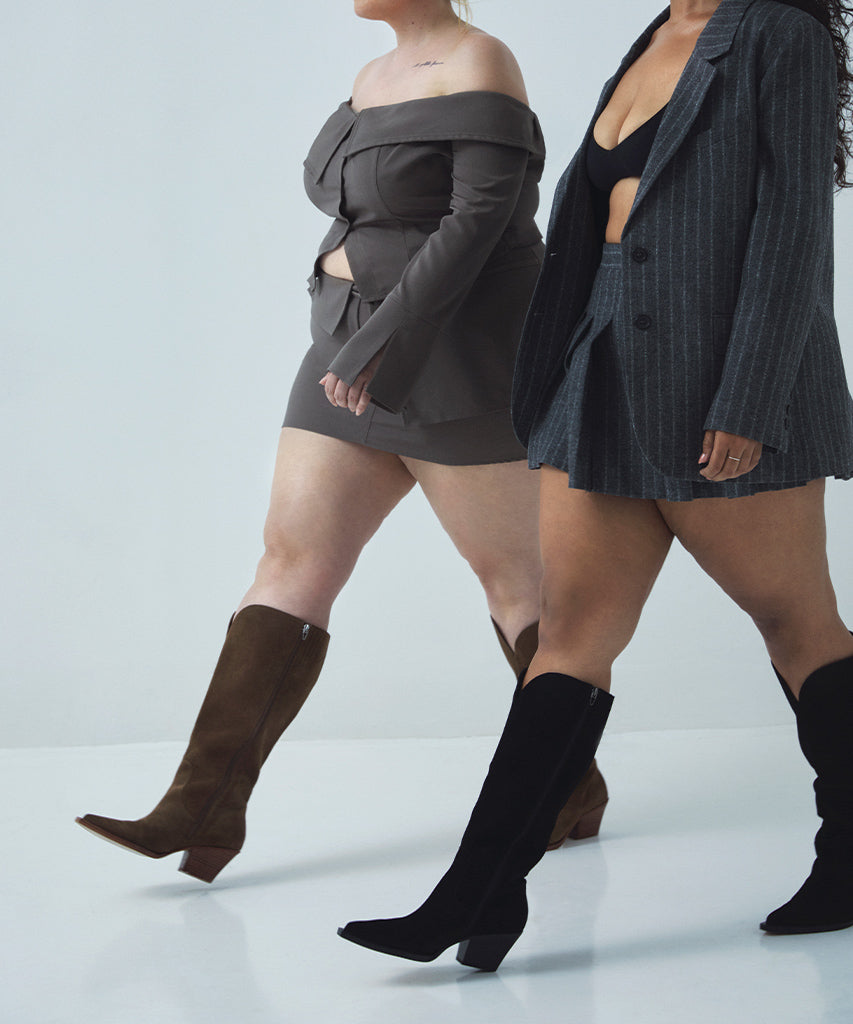 Dolce Vita RAJ Wide Calf Boots Onyx Suede | Women's Onyx Suede Knee-High Boots
 – Dolce Vita
