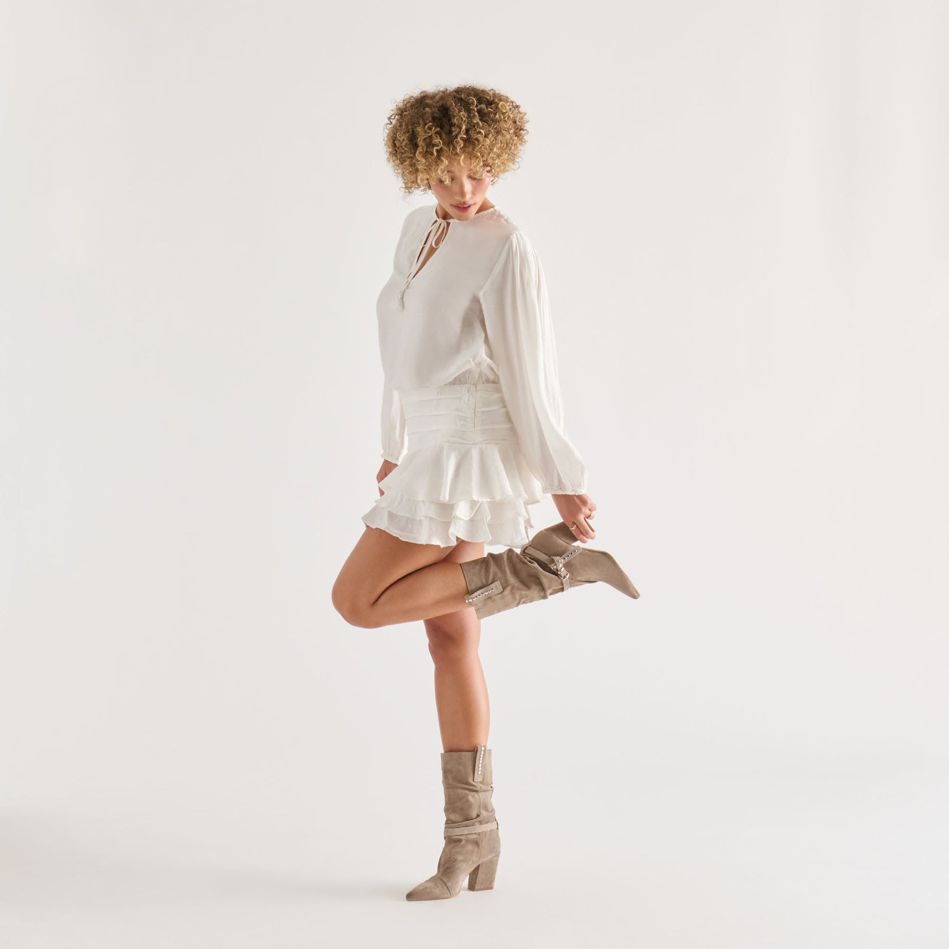 Dolce Vita Morla Taupe Suede Boots
