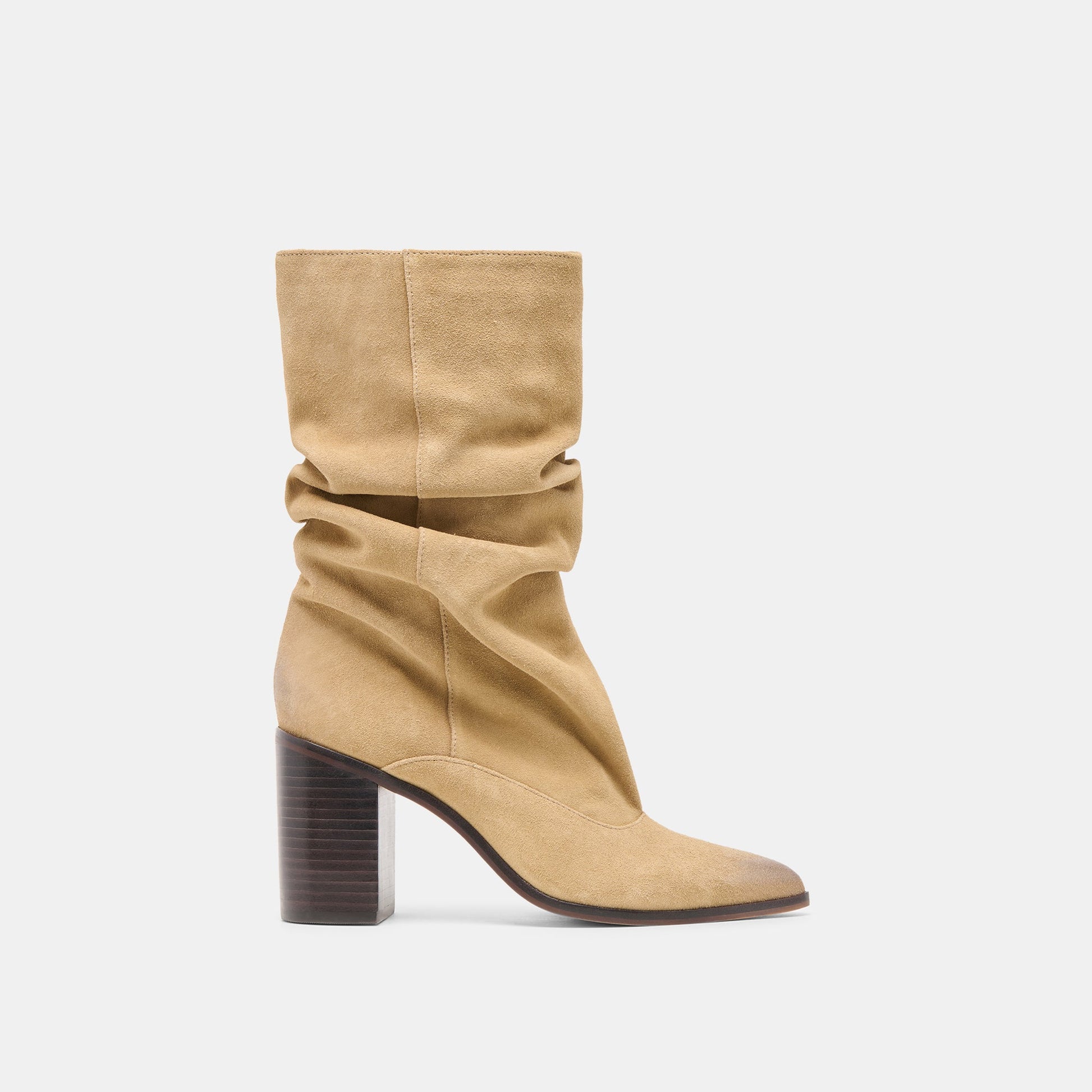 Dolce Vita Talina Dk Taupe Suede Wide Calf Boots