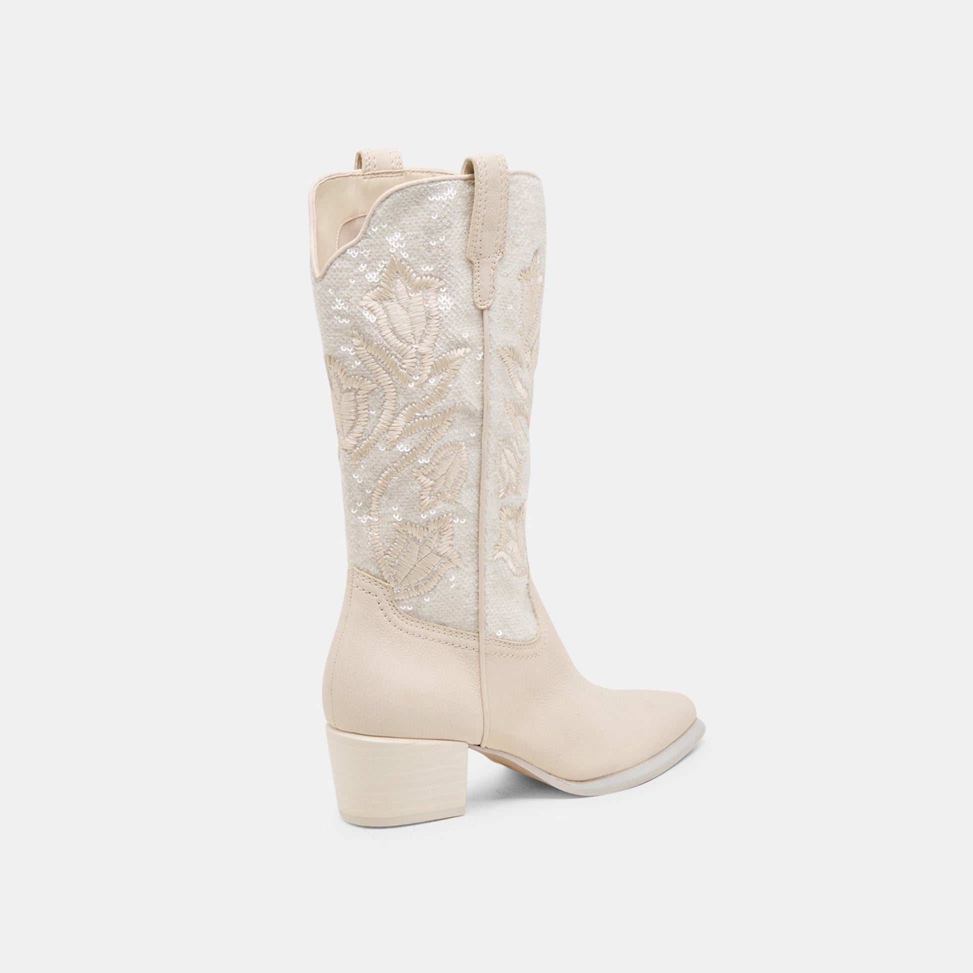 Dolce Vita Vorah Pearl Creme Sequin Boots