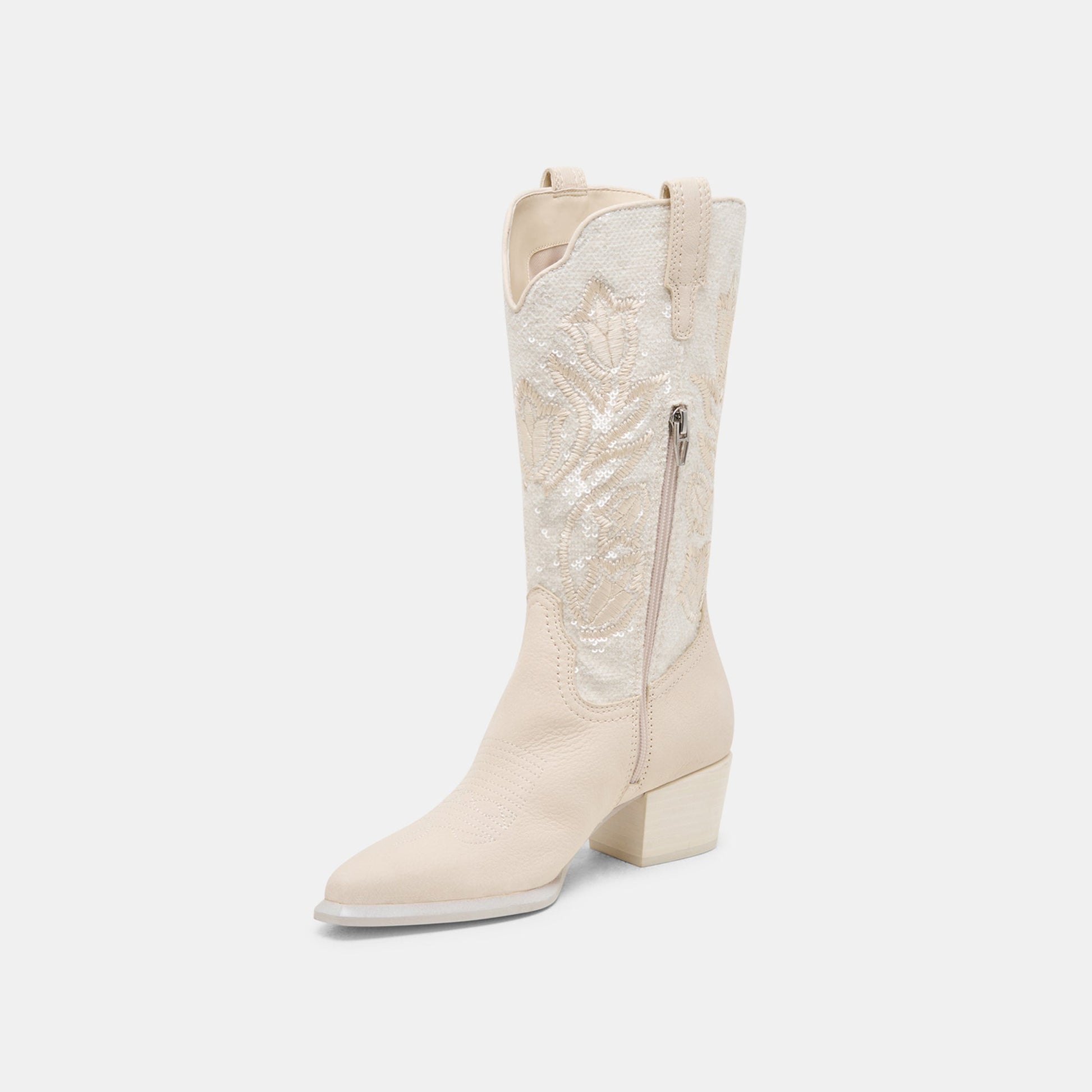 Dolce Vita Vorah Pearl Creme Sequin Boots
