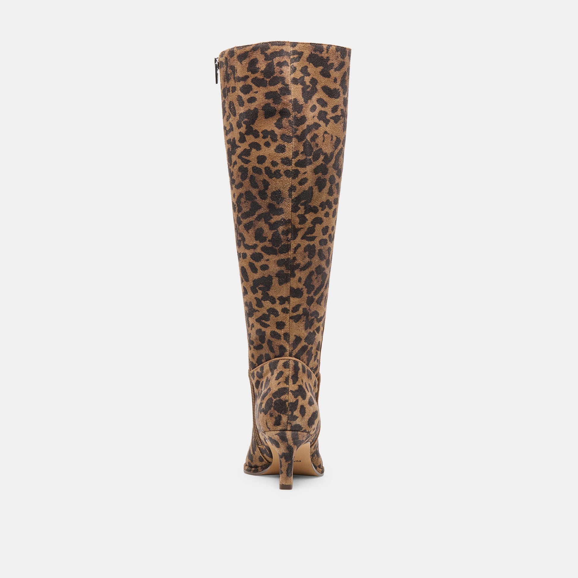 Dolce Vita Aldy Brown Leopard Printed Suede Wide Calf Boots