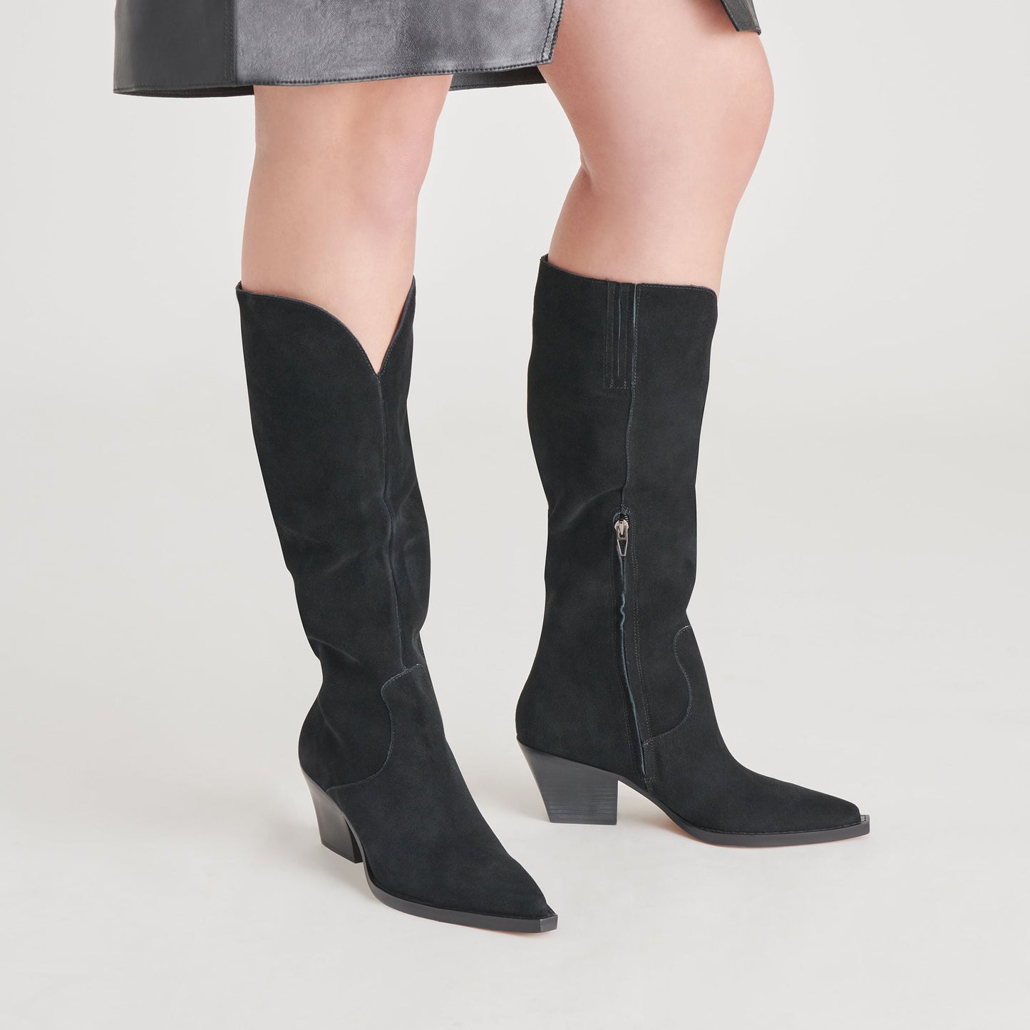 Dolce Vita Raj Boots in Onyx Suede | Women's Onyx Suede Knee-High Boots
 – Dolce Vita