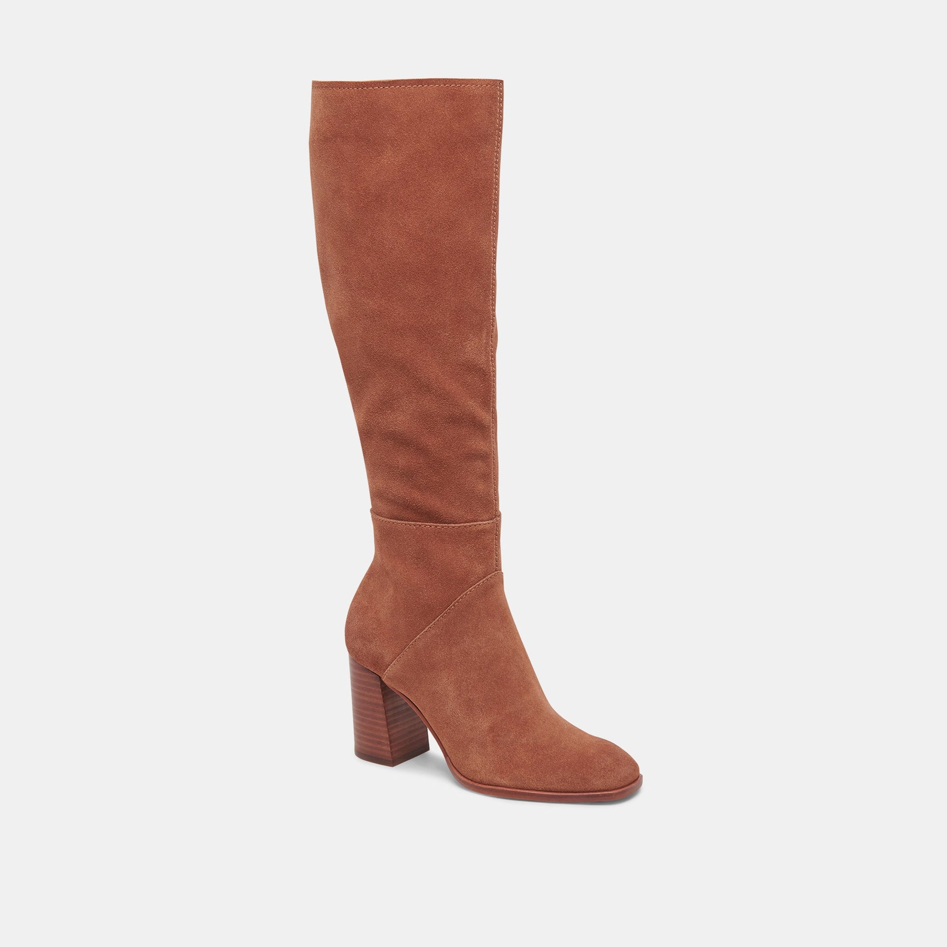 Dolce Vita FYNN Wide Calf Boots DK Brown Suede | Brown Suede Knee-High Boots
 – Dolce Vita