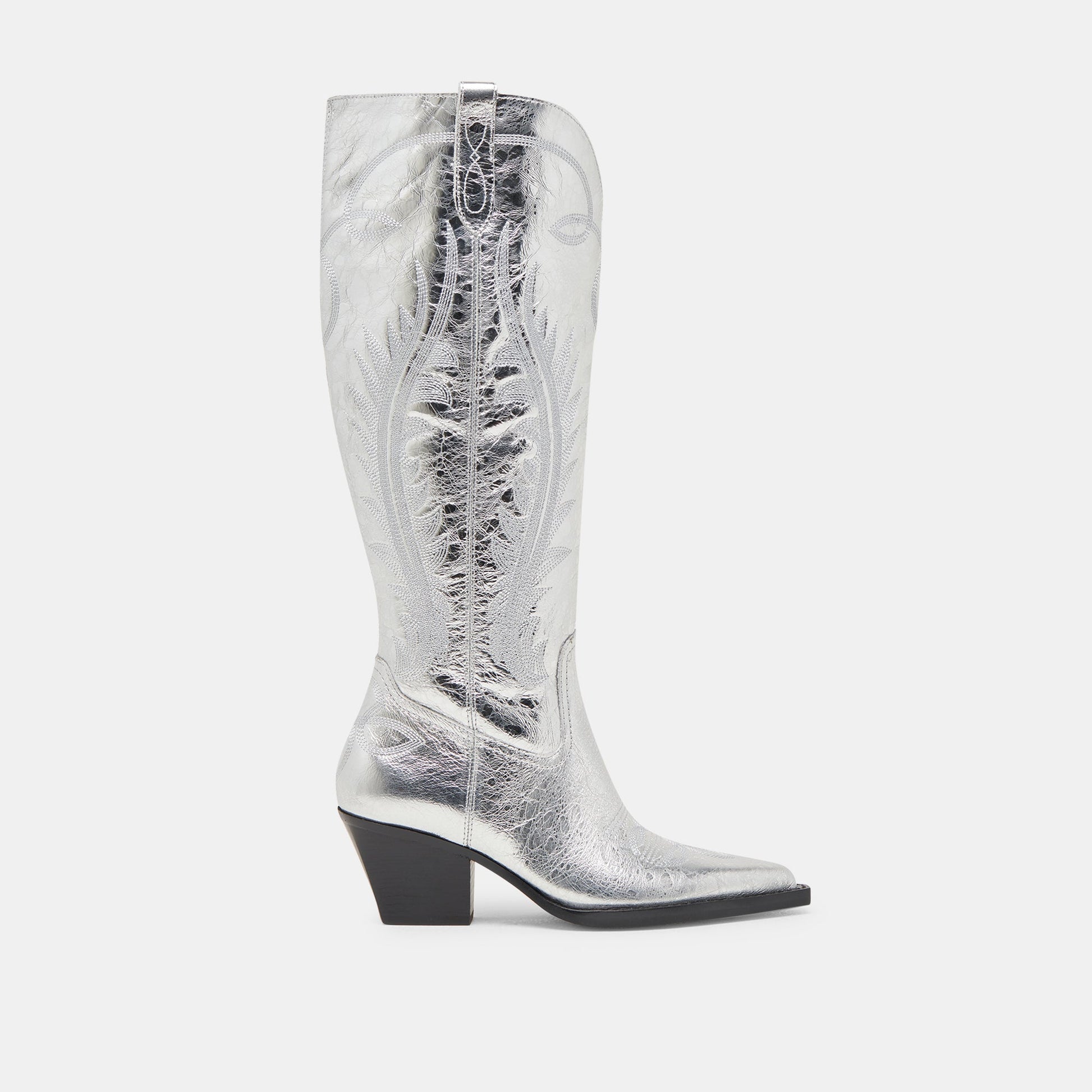 Dolce Vita Ryatt Extra Wide Calf Silver Boots | Distressed Leather Boots
 – Dolce Vita