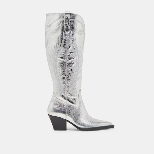 Dolce Vita Ryatt Extra Wide Calf Silver Boots | Distressed Leather Boots
 – Dolce Vita