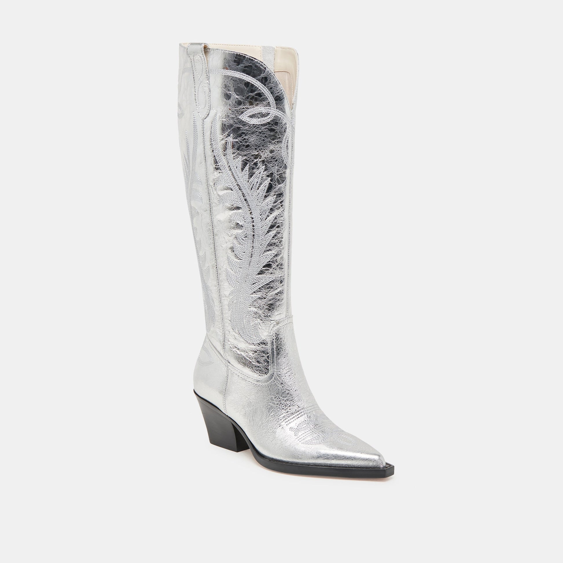 Dolce Vita Ryatt Extra Wide Calf Silver Boots | Distressed Leather Boots
 – Dolce Vita
