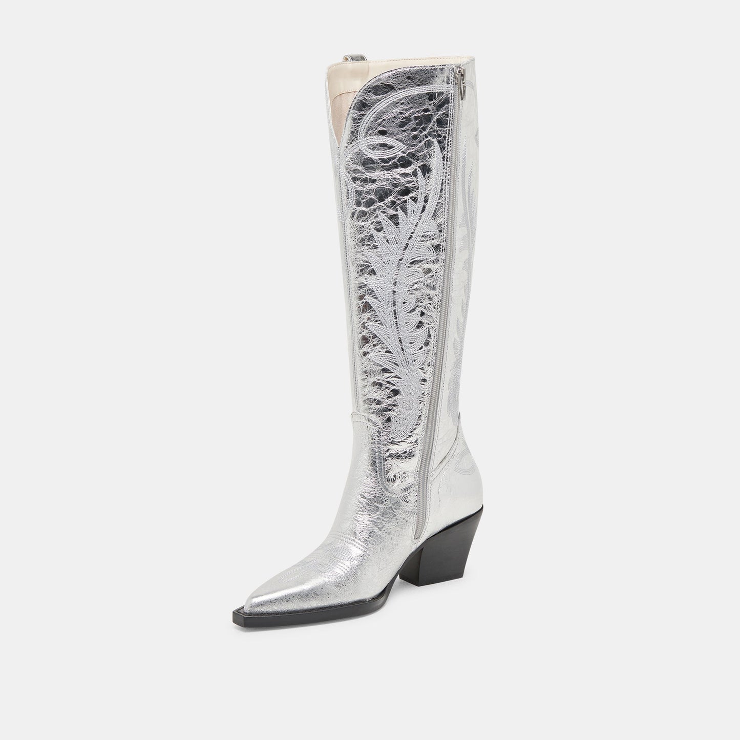 Dolce Vita Ryatt Extra Wide Calf Silver Boots | Distressed Leather Boots
 – Dolce Vita