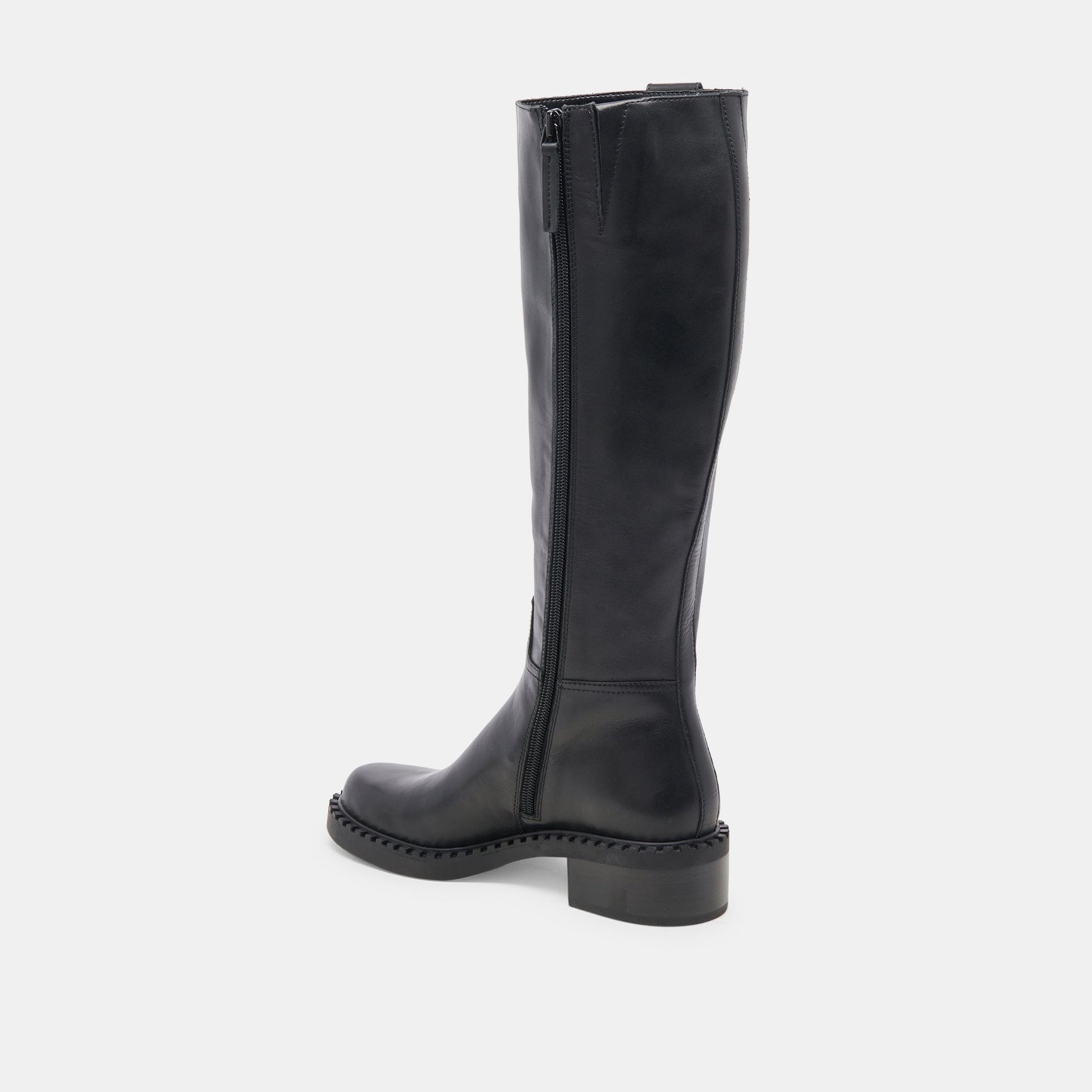 Dolce Vita Glory H2O Waterproof Black Leather Wide Calf Boots