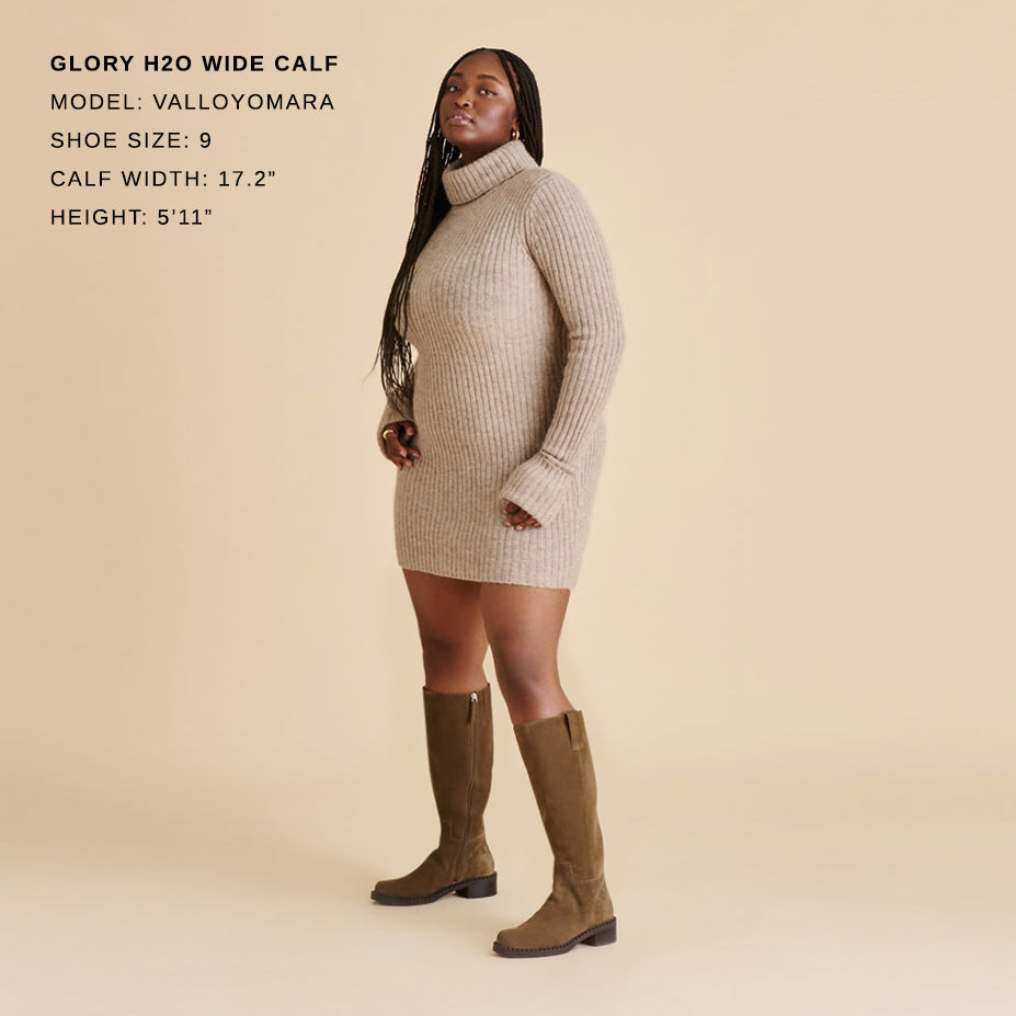Dolce Vita Glory H2O Waterproof Olive Suede Wide Calf Boots