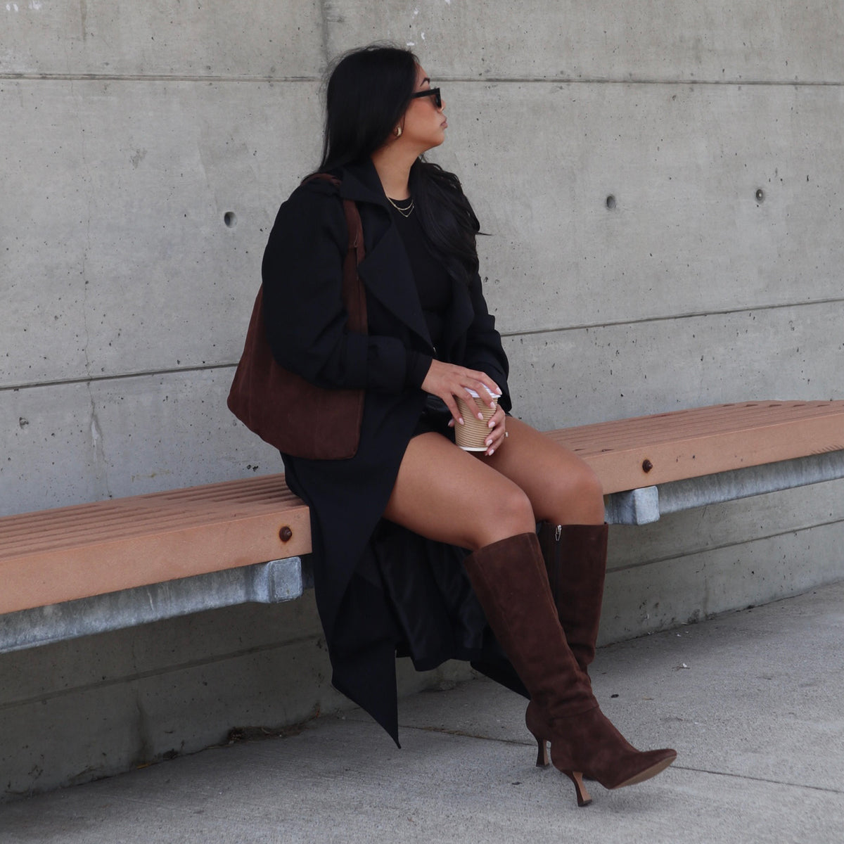 Dolce Vita GYRA WIDE CALF BOOTS DK BROWN SUEDE
 – Dolce Vita