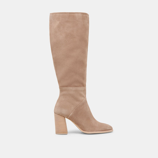 Dolce Vita FYNN Wide Calf Boots Truffle Suede | Truffle Suede Knee-High Boots
 – Dolce Vita