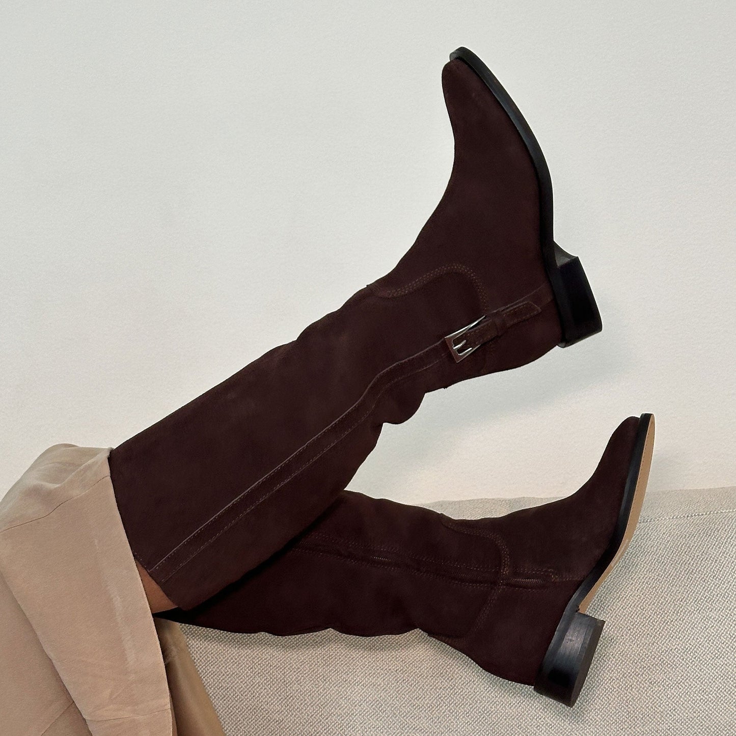 Dolce Vita Kilian H2O Waterproof Mahogany Suede Wide Calf Boots
