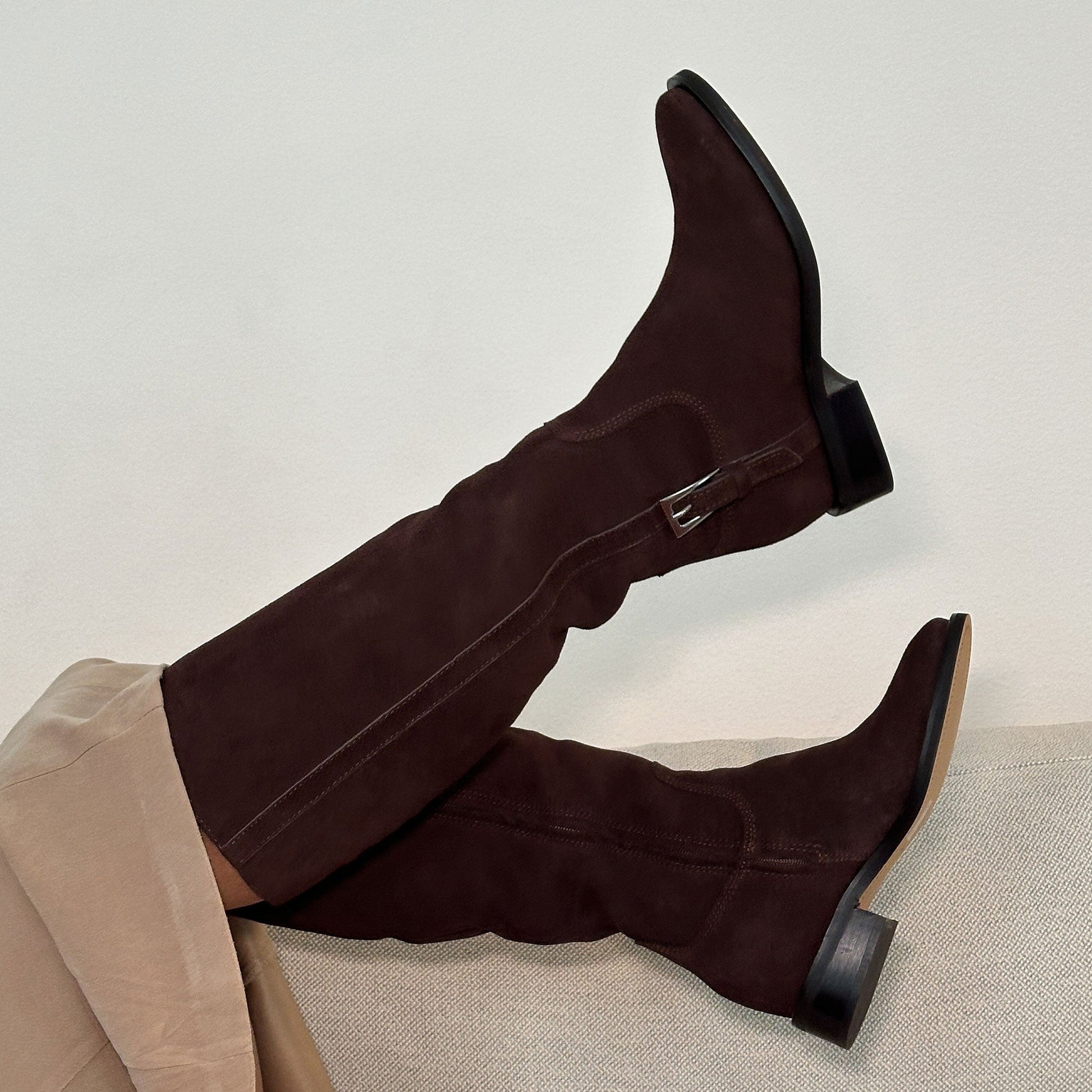 Dolce Vita Kilian H2O Waterproof Mahogany Suede Wide Calf Boots