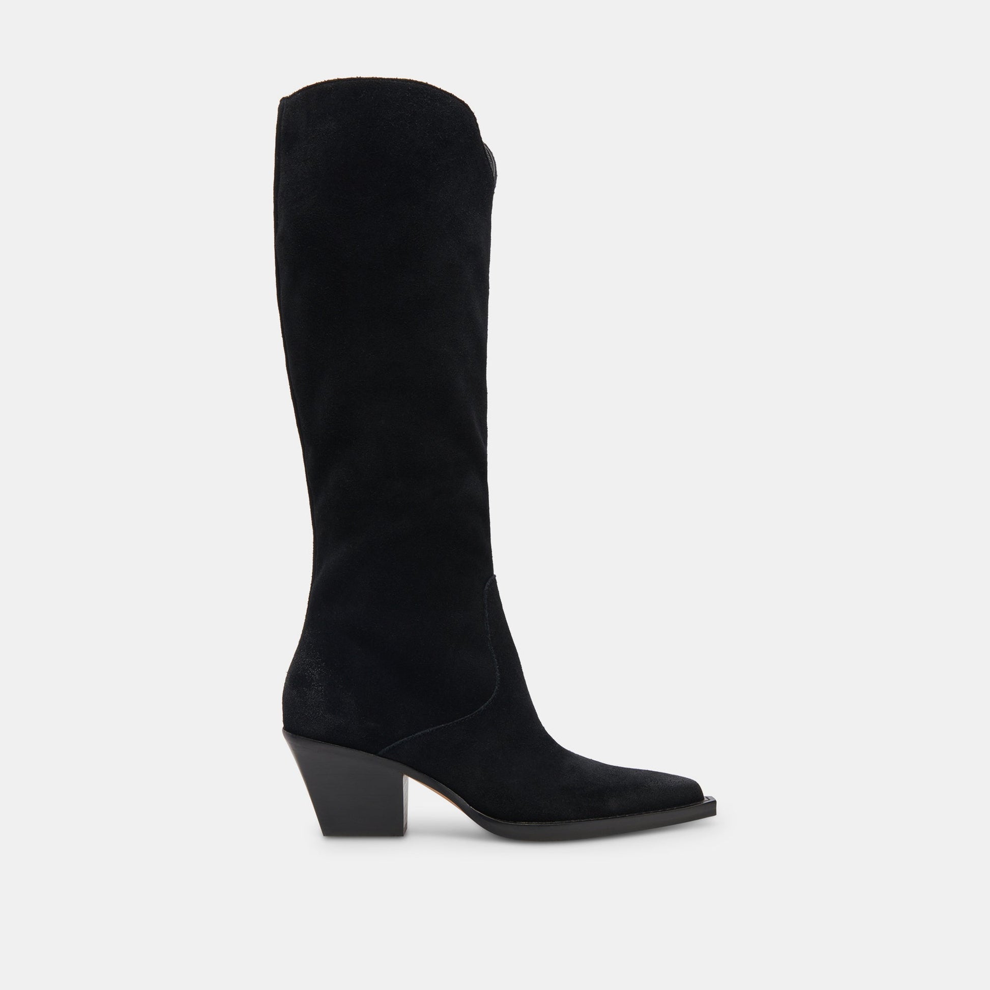 Dolce Vita RAJ Wide Calf Boots Onyx Suede | Women's Onyx Suede Knee-High Boots
 – Dolce Vita