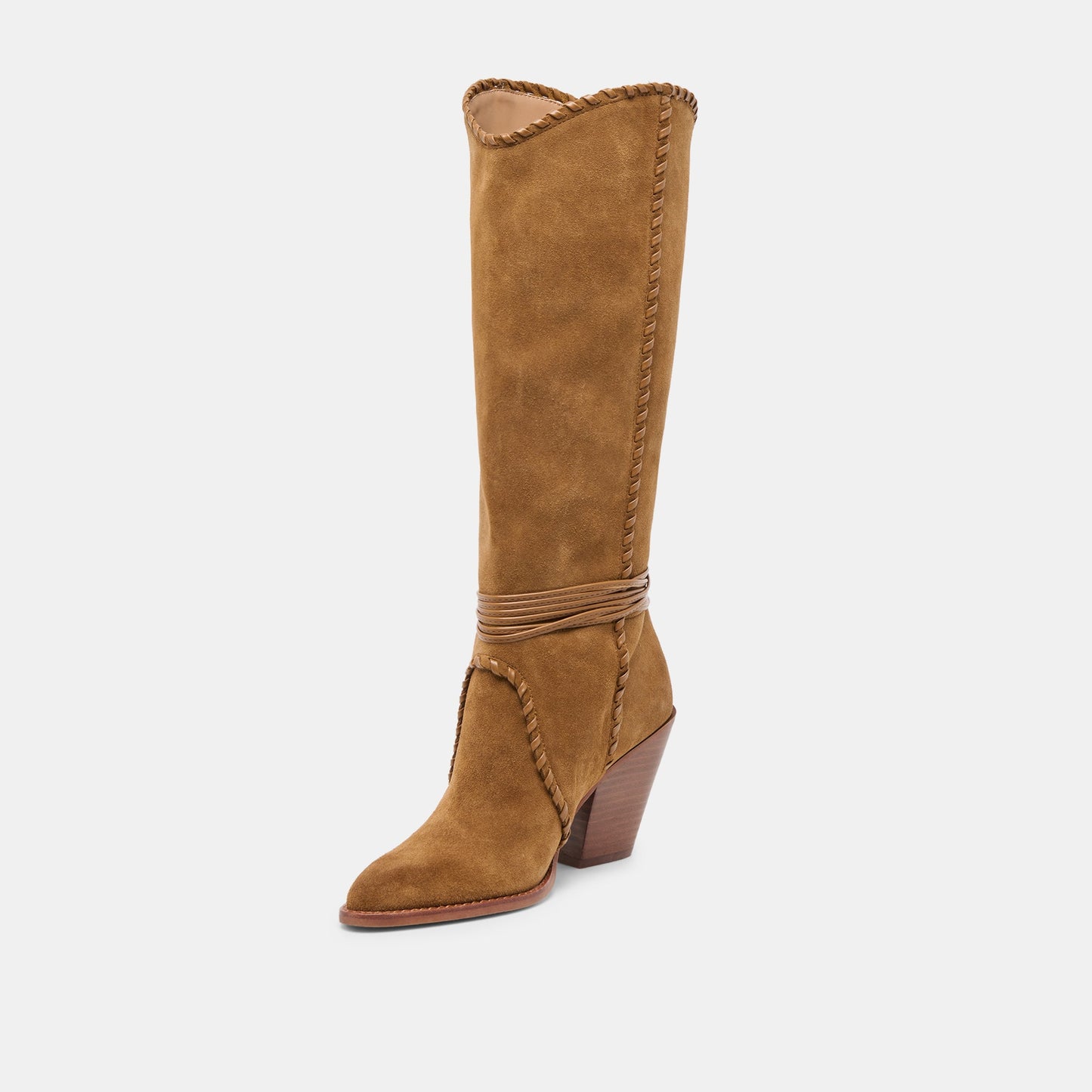 Dolce Vita Jody Lt Brown Suede Wide Calf Boots