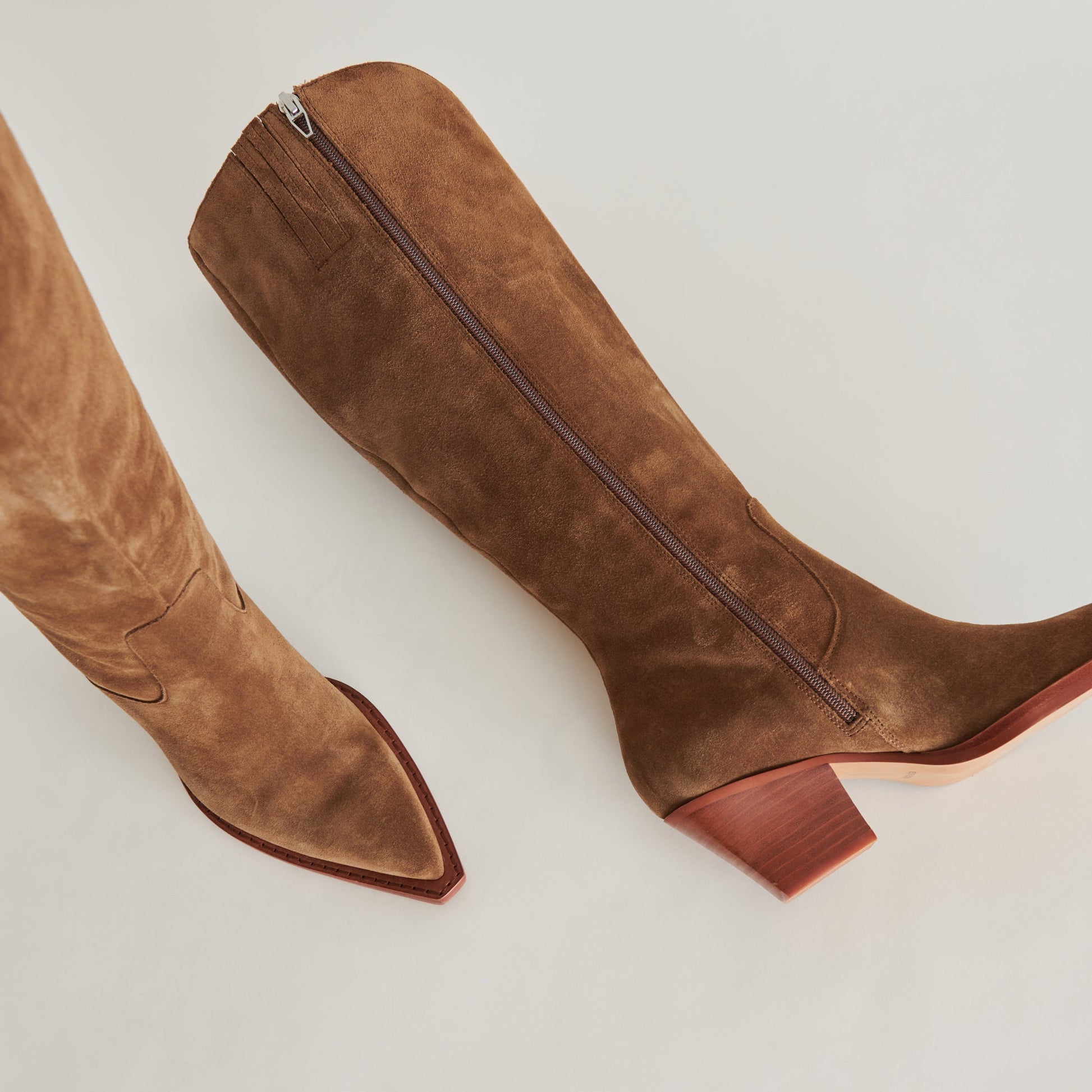 Dolce Vita RAJ Wide Calf Boots Brown Suede | Women's Brown Suede Knee-High Boots
 – Dolce Vita