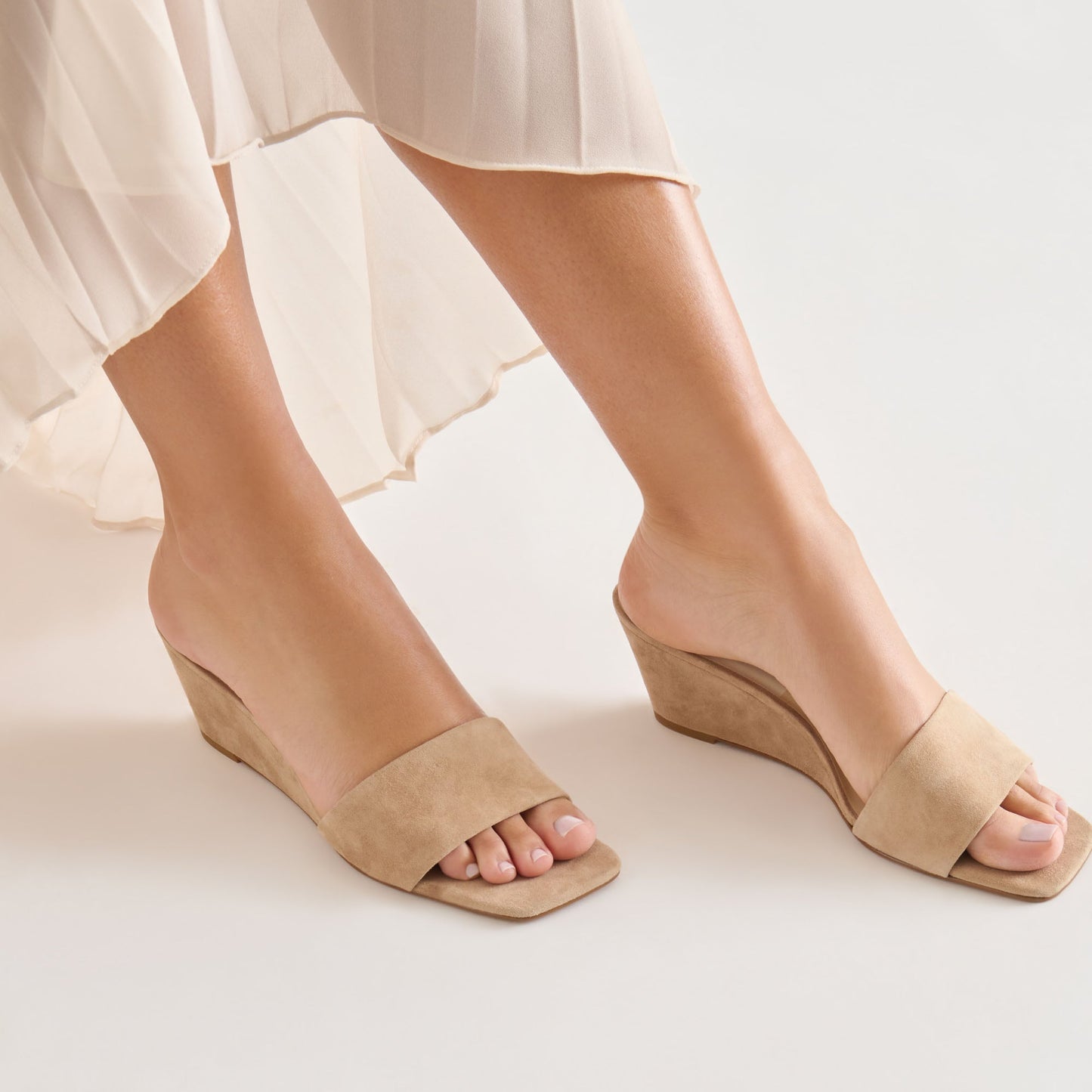 Dolce Vita Qaily Camel Suede Wedges